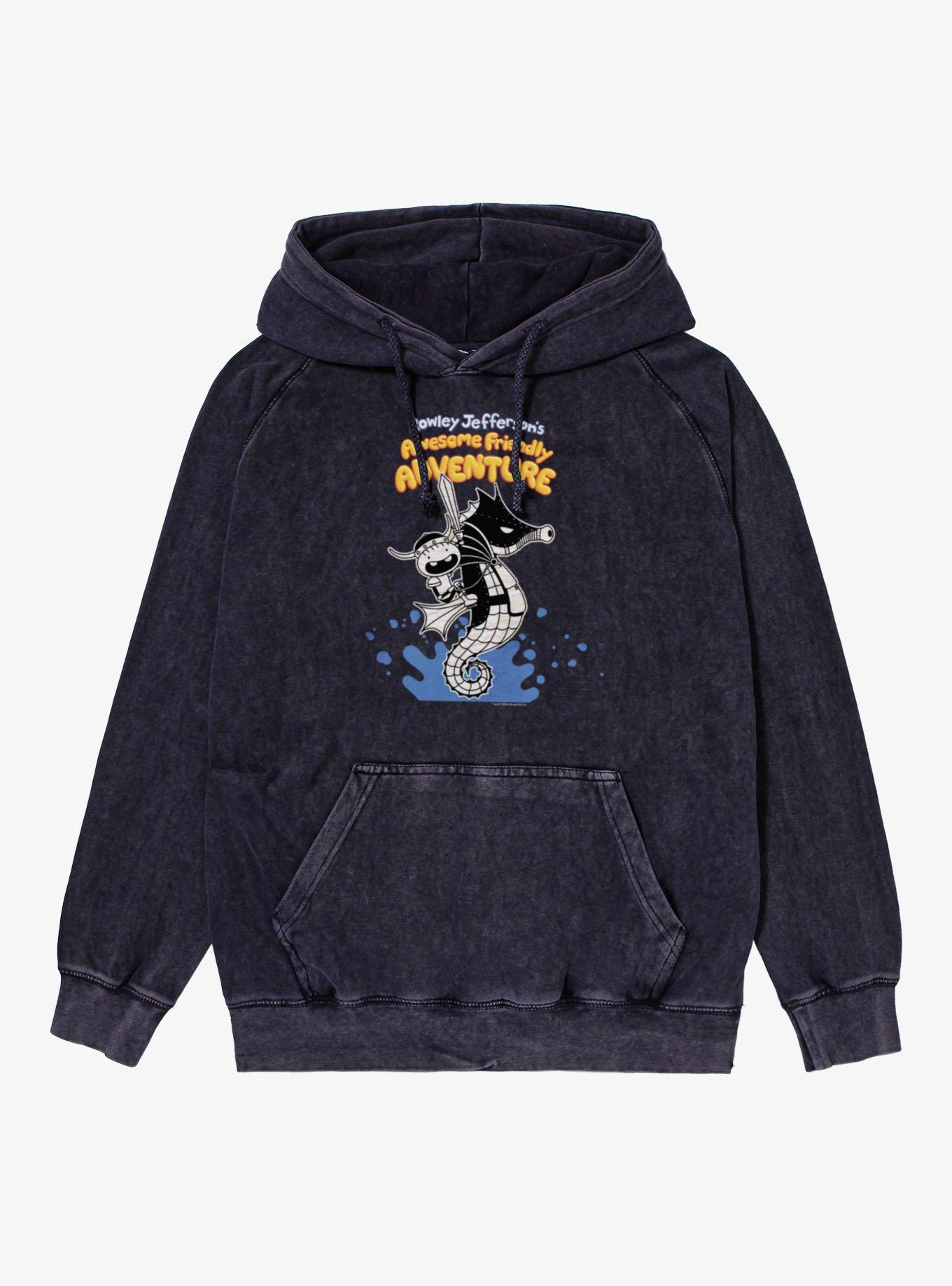 Diary Of A Wimpy Kid Rowley Jefferson'S Awesome Friendly Adventure Mineral Wash Hoodie, VINTAGE BLACK, hi-res view 1