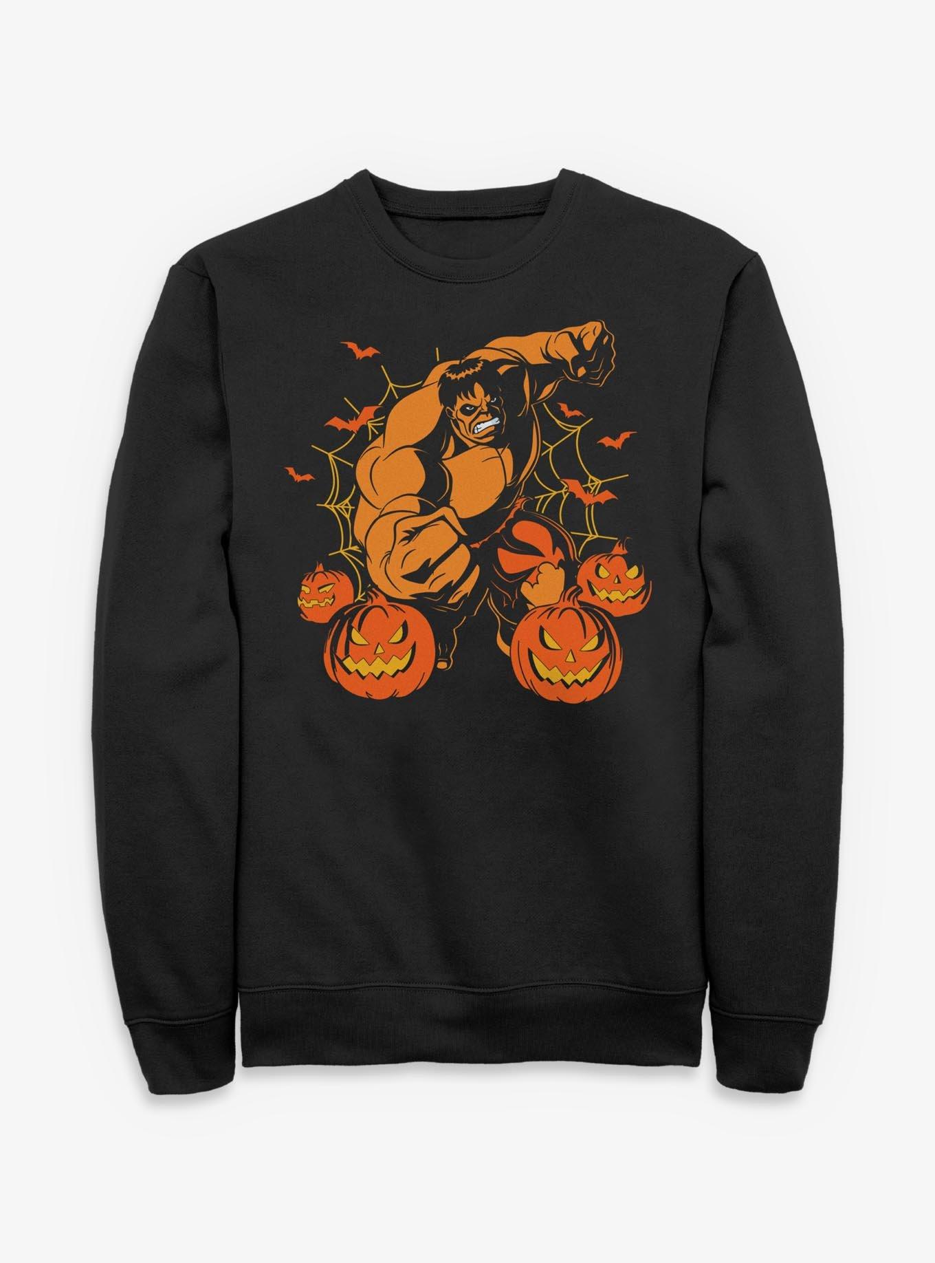 Marvel Hulk Halloween Pumpkin Sweatshirt, BLACK, hi-res view 1