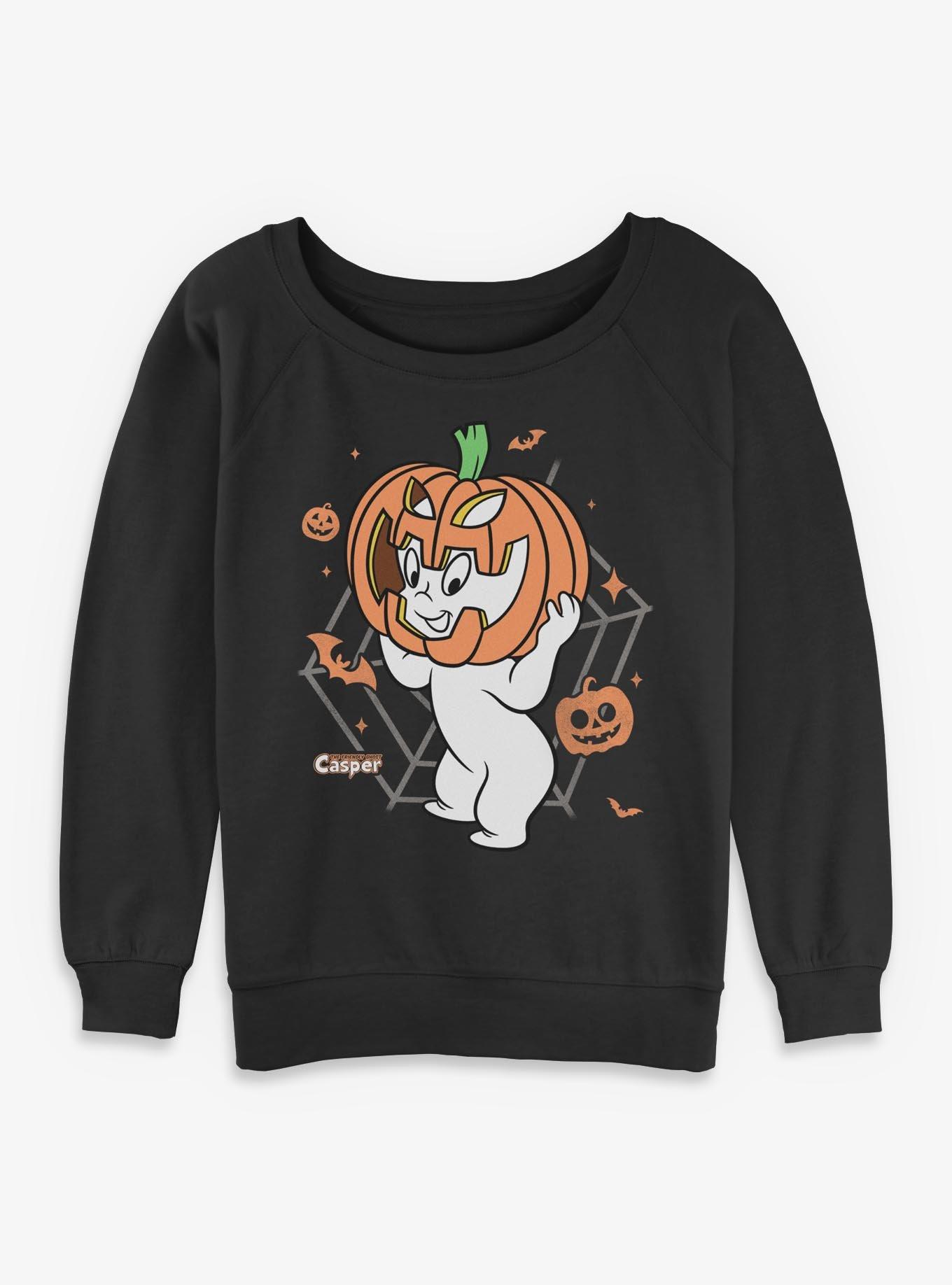 NULL Casper The Friendly Ghost Pumpkin Casper Girls Slouchy Sweatshirt