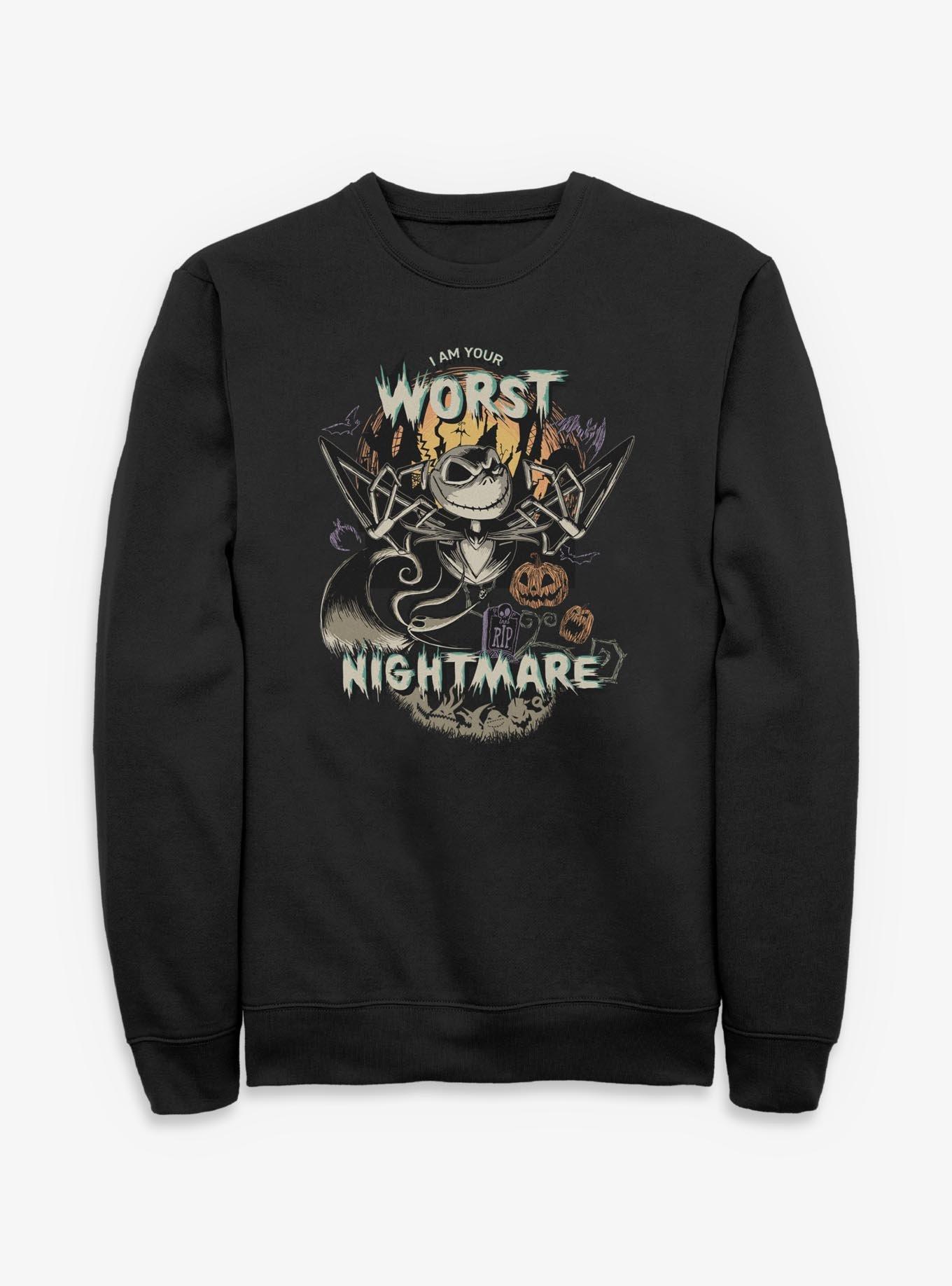 Disney The Nightmare Before Christmas Worst Nightmare Sweatshirt, BLACK, hi-res view 1