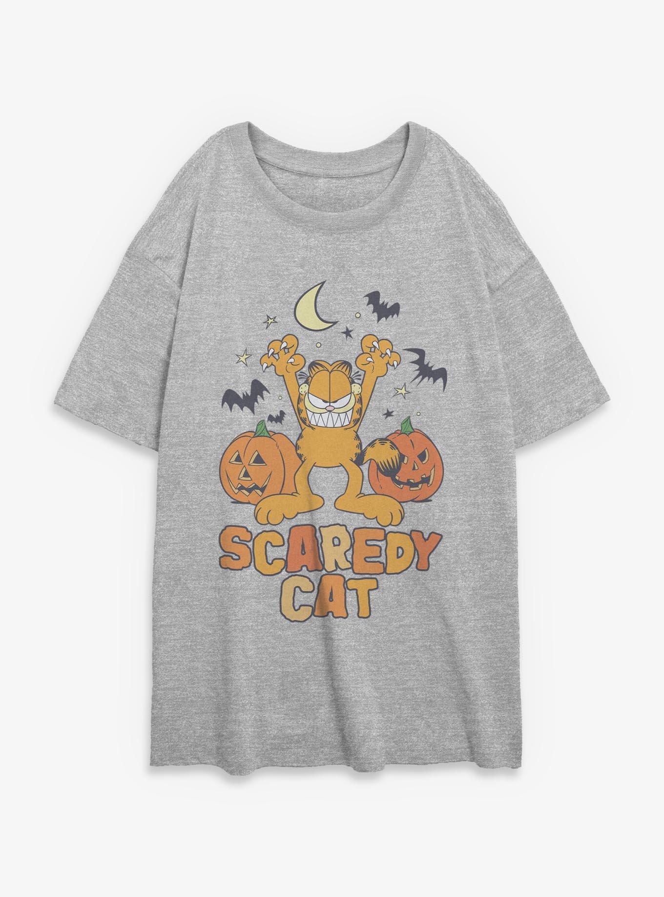 Garfield Orange Scaredy Cat Girls Oversized T-Shirt