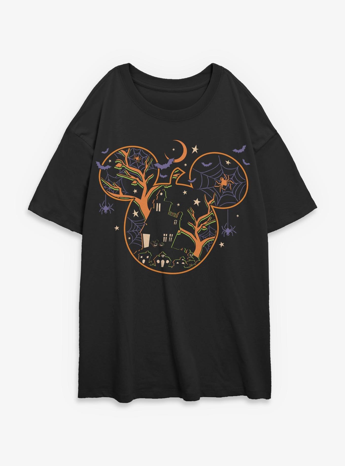 Disney Mickey Mouse Halloween Night Spooky Fill Girls Oversized T-Shirt