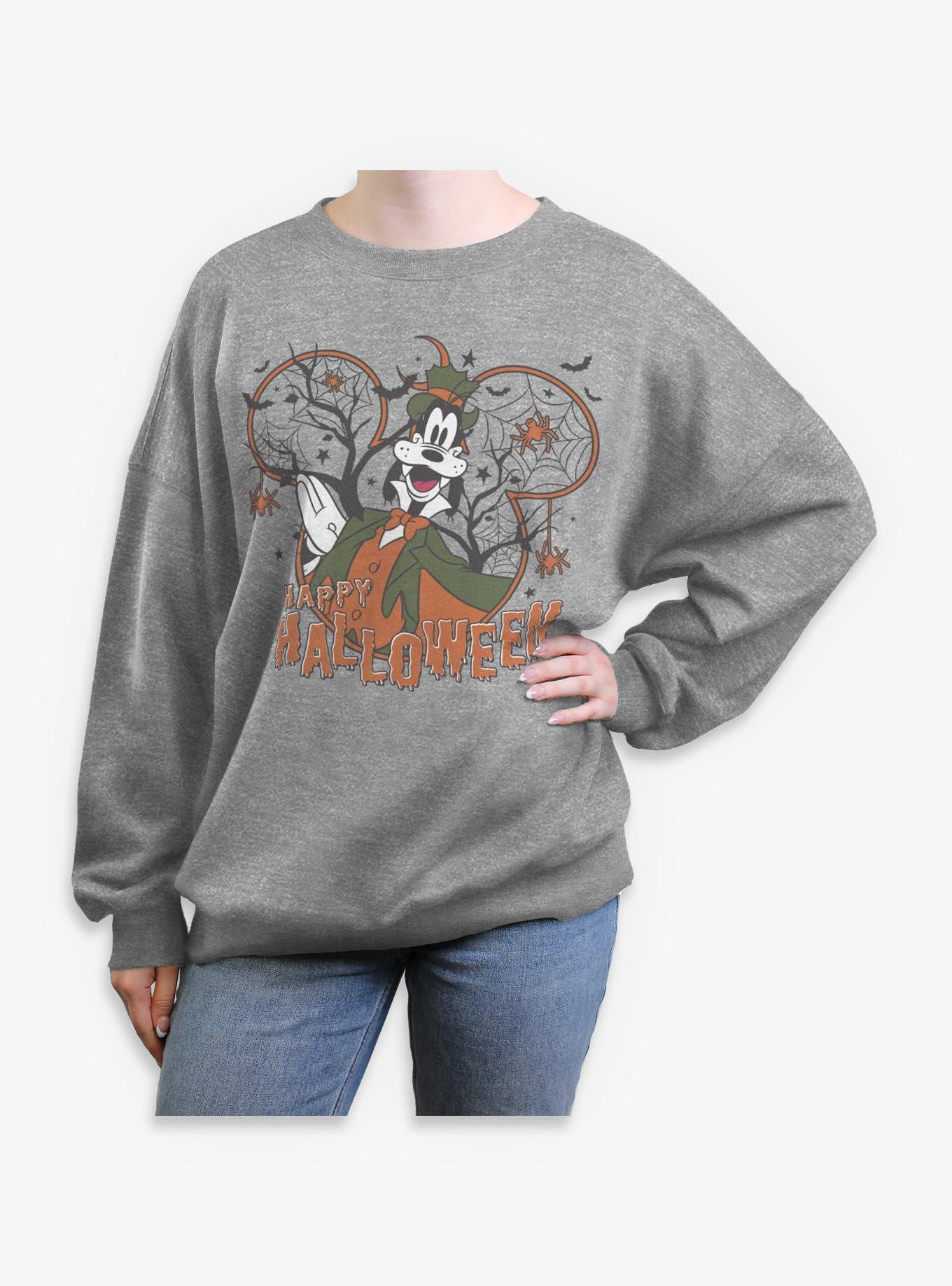 Disney Goofy Vampire Halloween Girls Oversized Sweatshirt, HEATHER GR, hi-res view 1