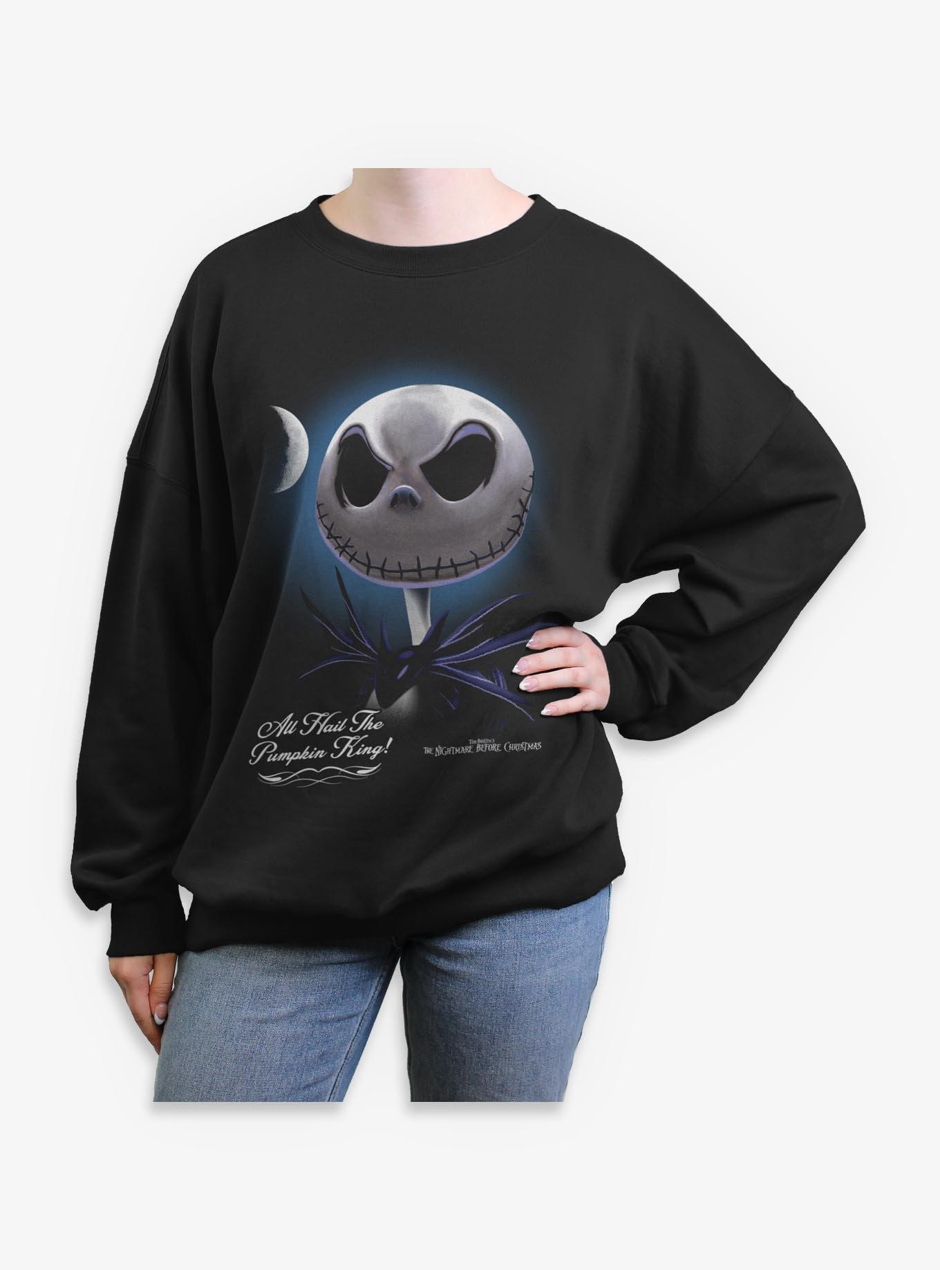 Disney The Nightmare Before Christmas Skellington Moon Girls Oversized Sweatshirt