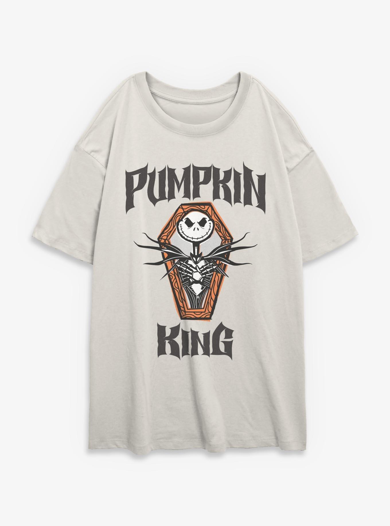 Disney The Nightmare Before Christmas Pumpkin King Coffin Girls Oversized T-Shirt, EGRET, hi-res view 1