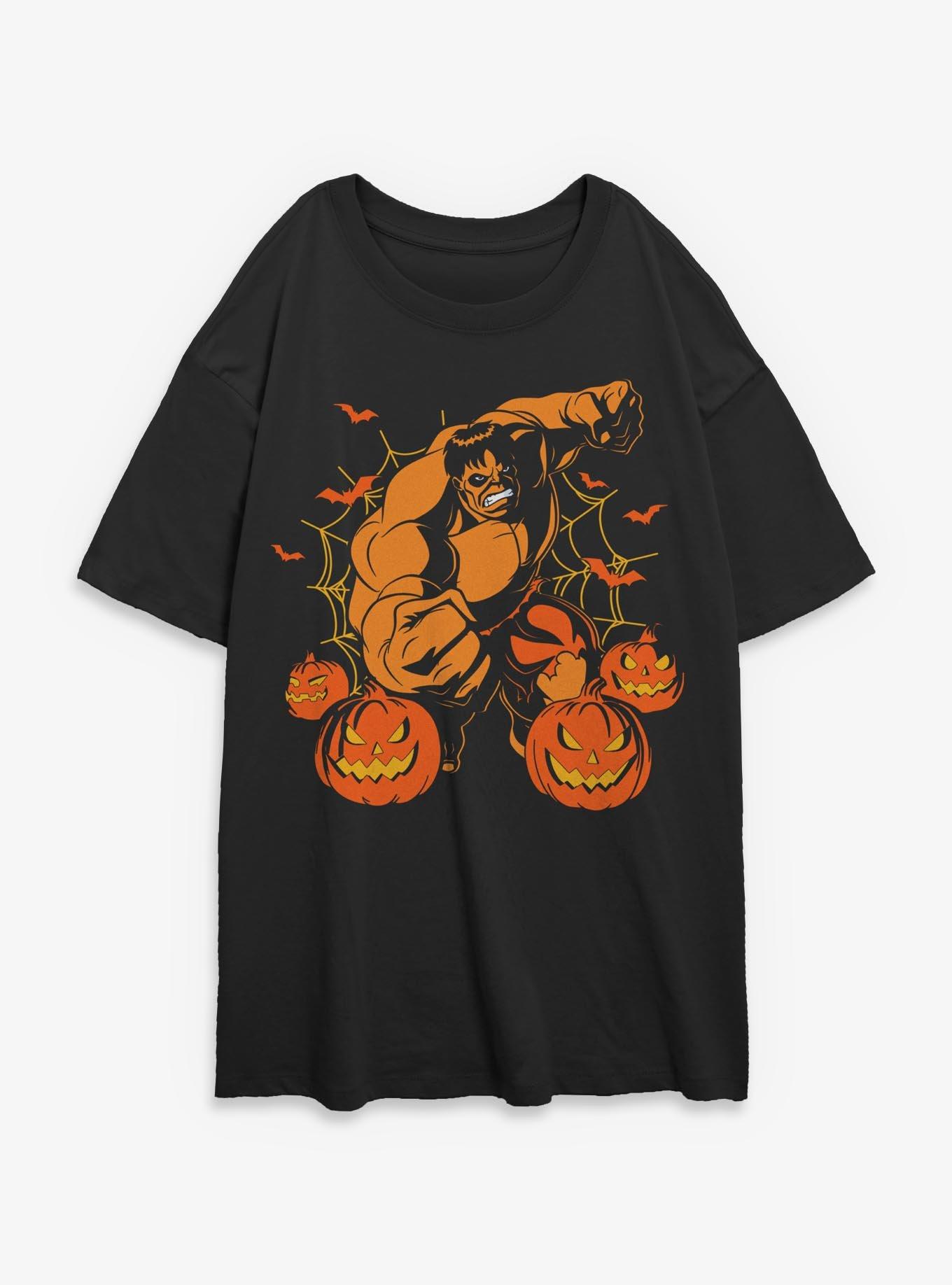 Marvel Hulk Halloween Pumpkin Girls Oversized T-Shirt