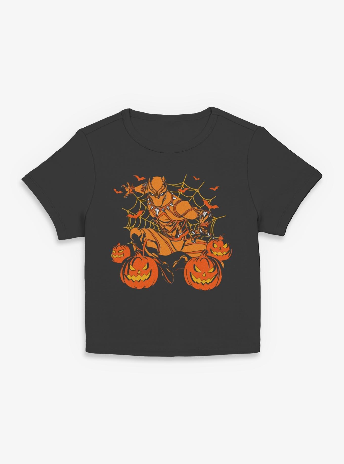 Marvel Black Panther Halloween Pumpkin Girls Baby T-Shirt, BLACK, hi-res view 1