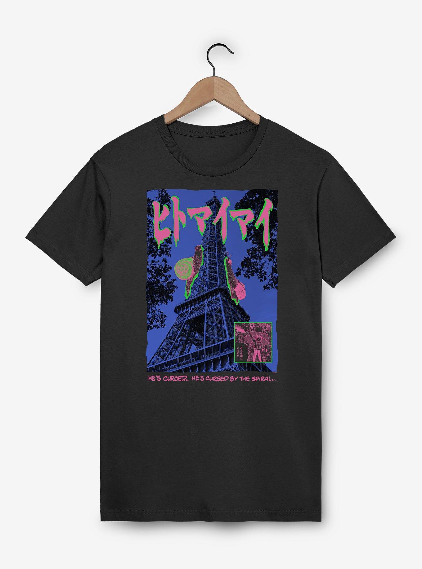 Junji Ito Uzumaki The Snail Superimposed Eiffel Tower T-Shirt