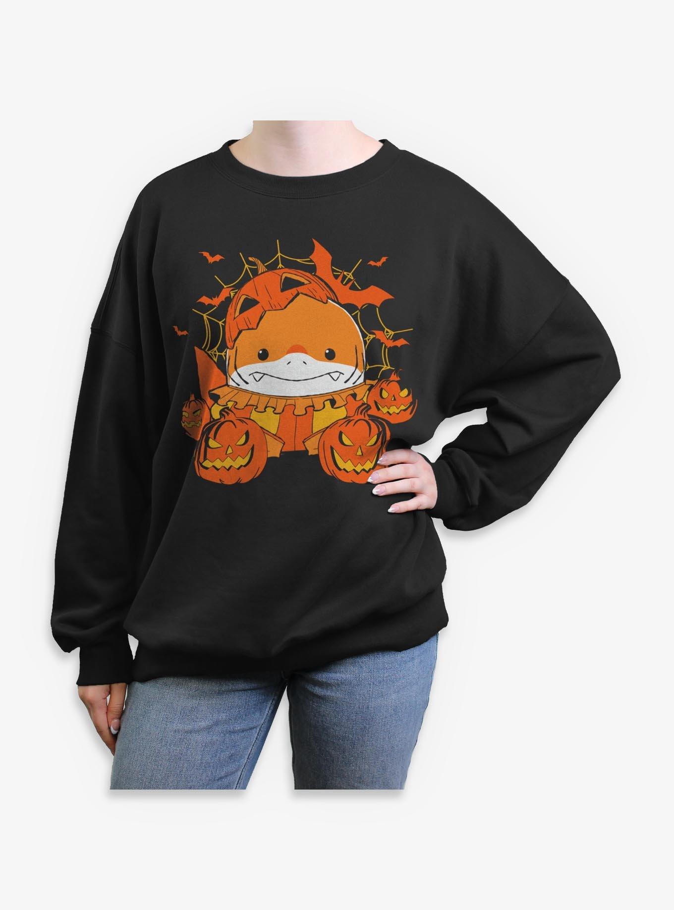 Marvel Jeff Halloween Pumpkin Girls Oversized Sweatshirt
