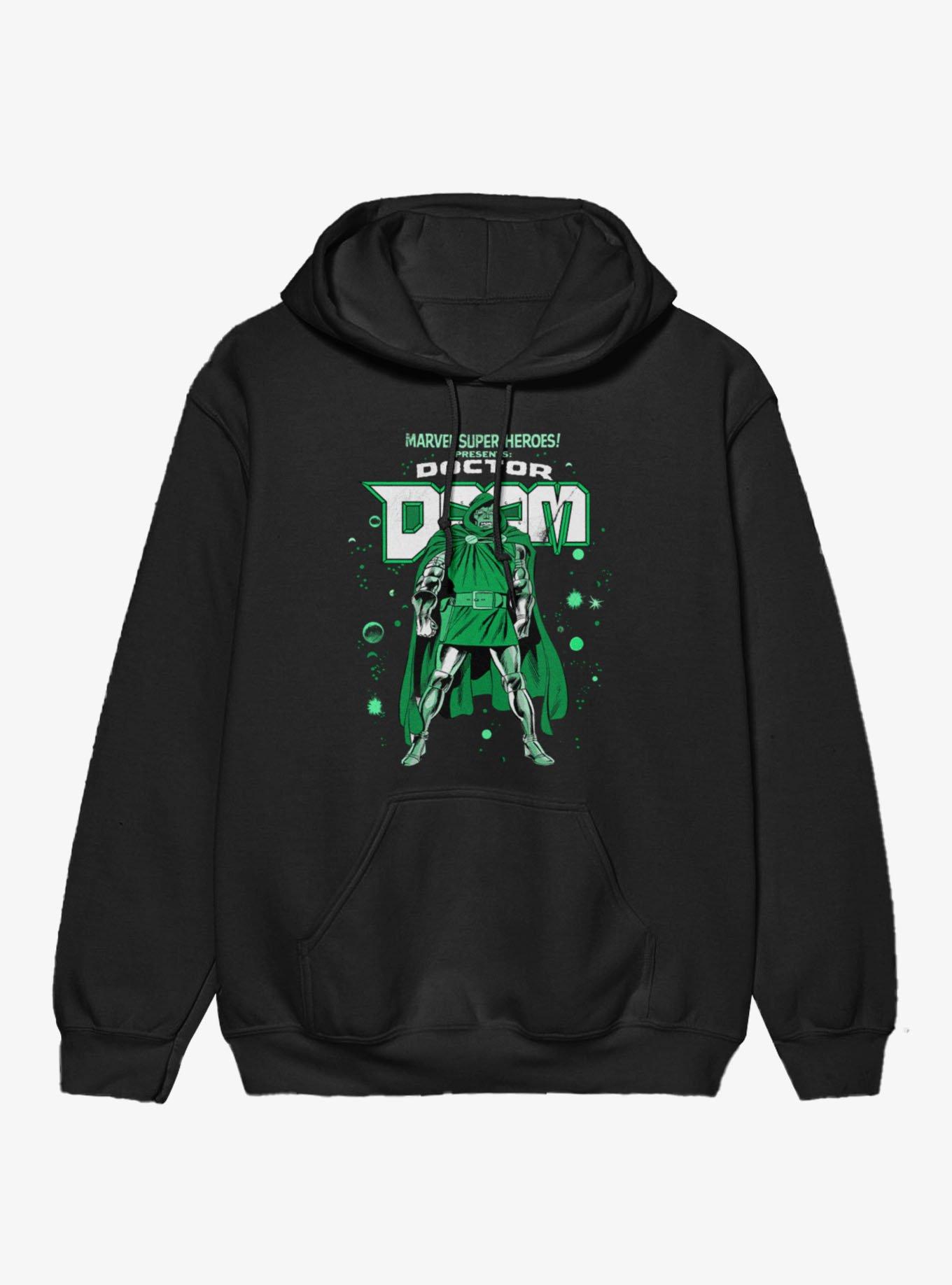 Marvel Comics Retro Presents Doctor Doom Sparkle Bubbles Hoodie BoxLunch Exclusive