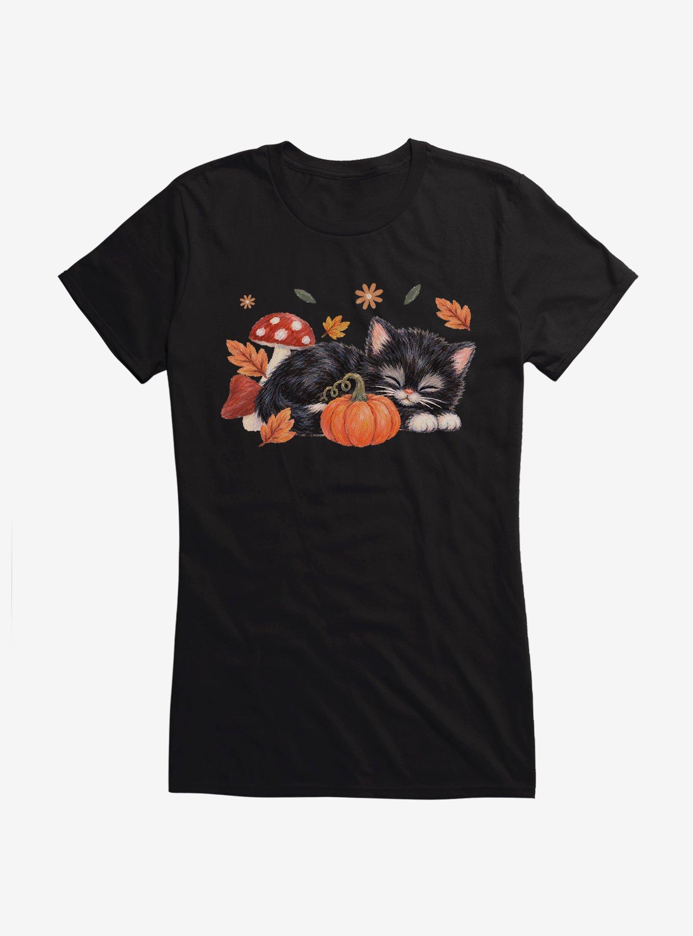 Autumn Slumber Kitty Girls T-Shirt
