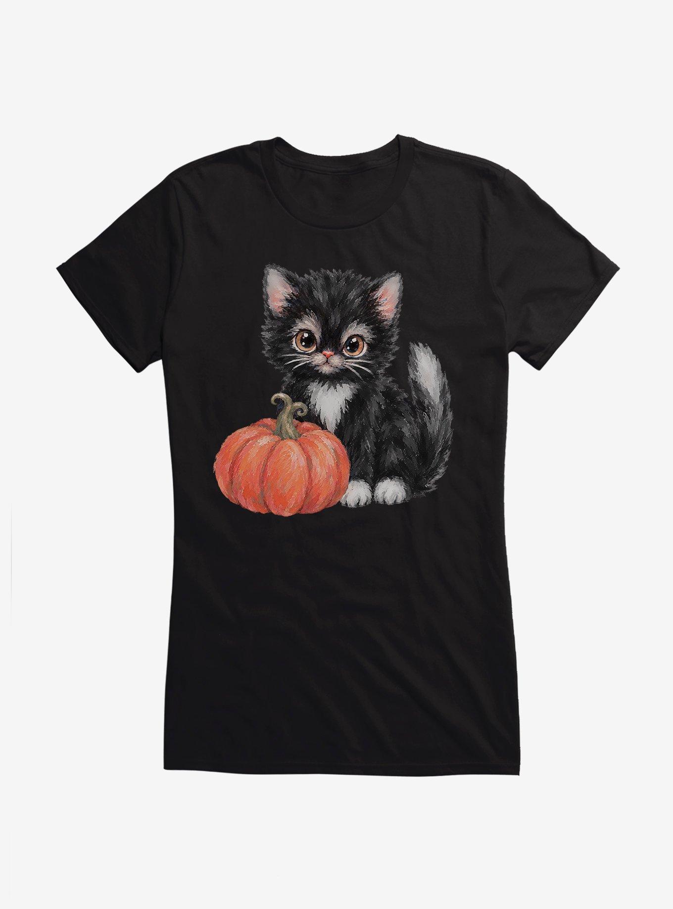 Pumpkin Kitty Girls T-Shirt