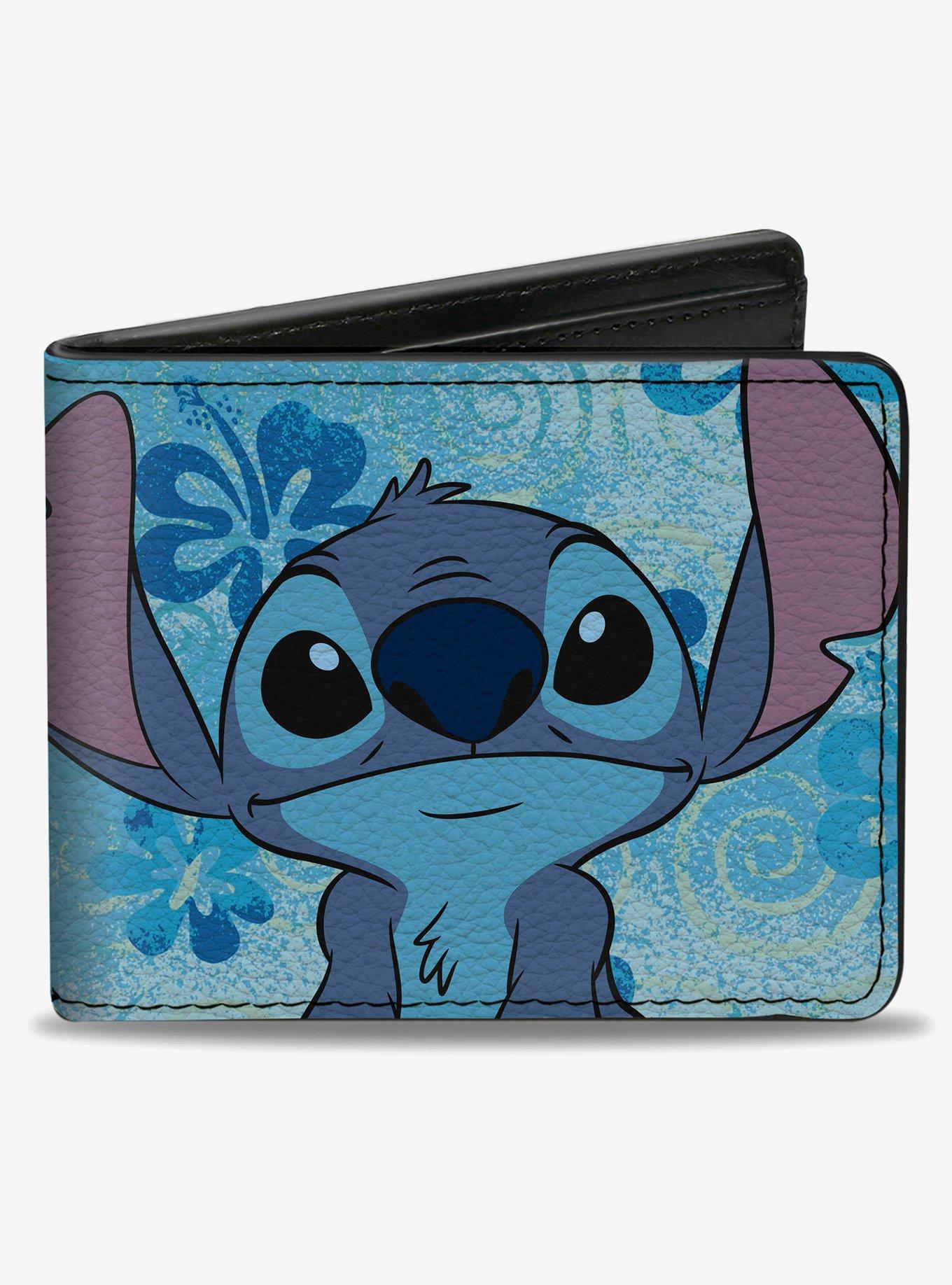 Disney Lilo & Stitch Smiling Close Up and Flowers Bifold Wallet