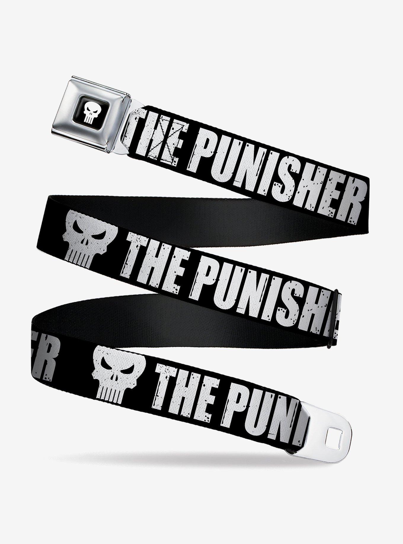 Marvel The Punisher Bold Logo Youth Seatbelt Buckle Belt