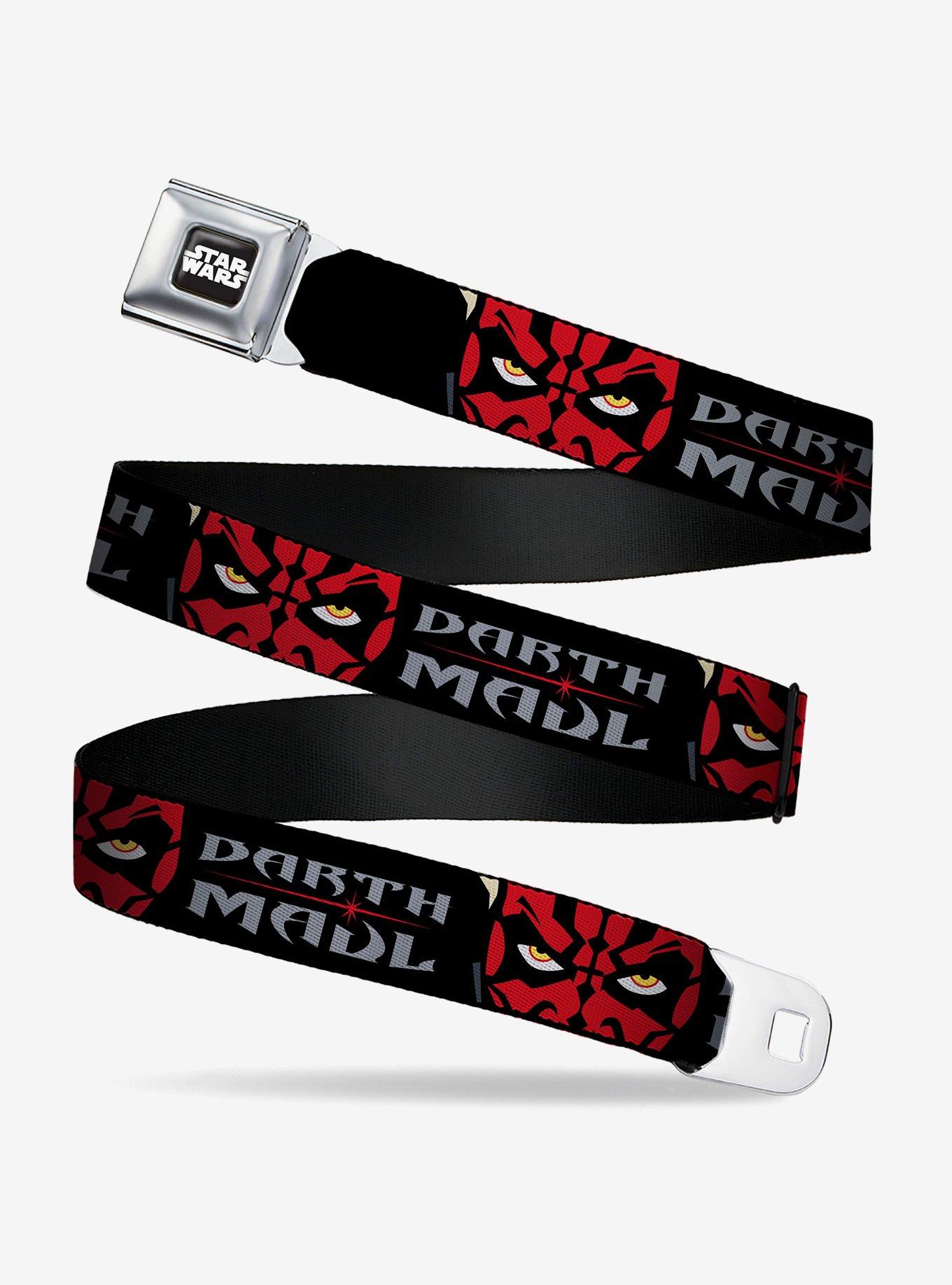Star Wars Revenge of the Sith Darth Maul Eyes Text Seatbelt Buckle Belt