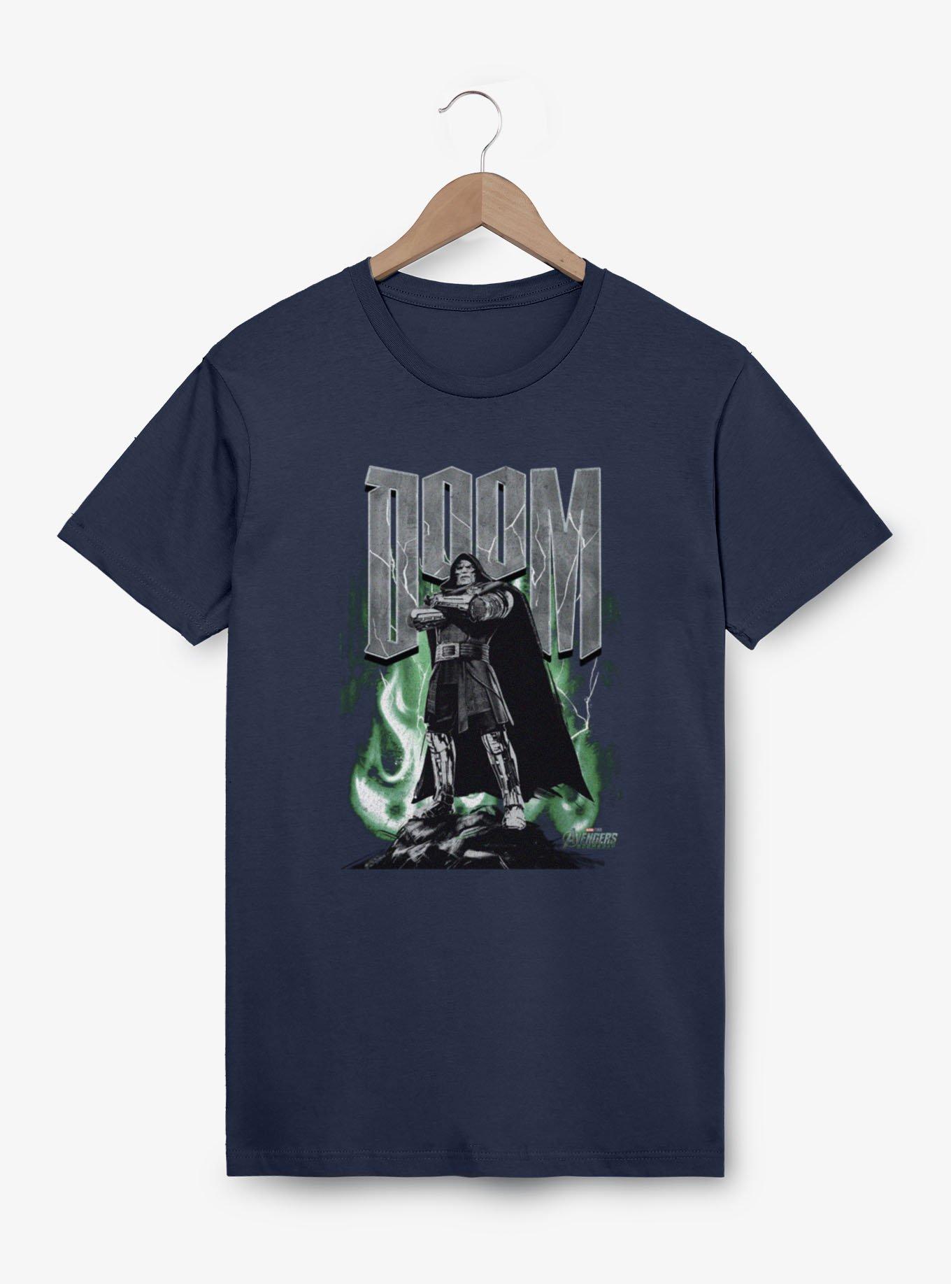 Marvel Avengers Doomsday Lightning And Flames Silhouette T-Shirt