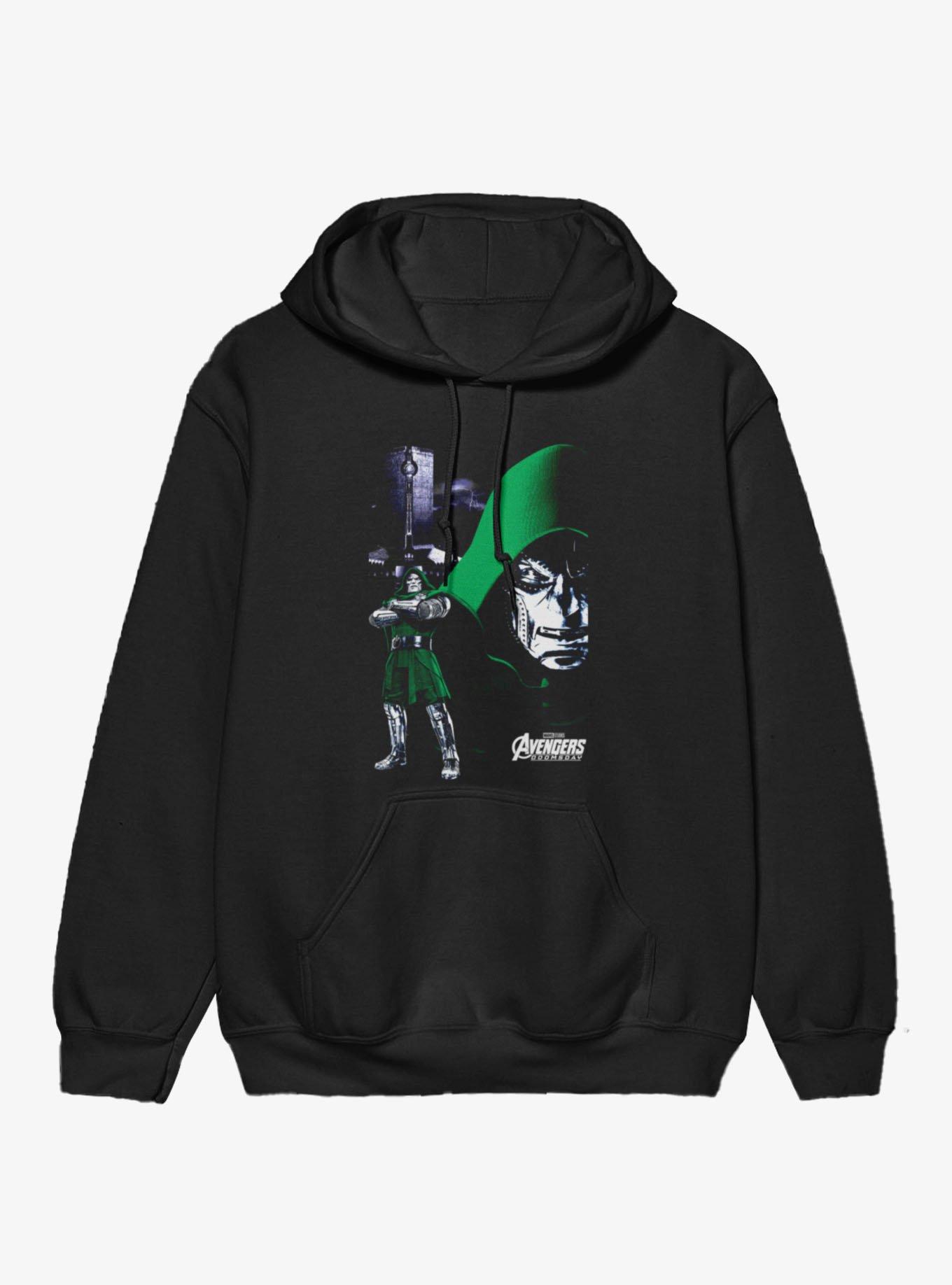 Marvel Avengers Doomsday Metal Mask Collage Stance Hoodie