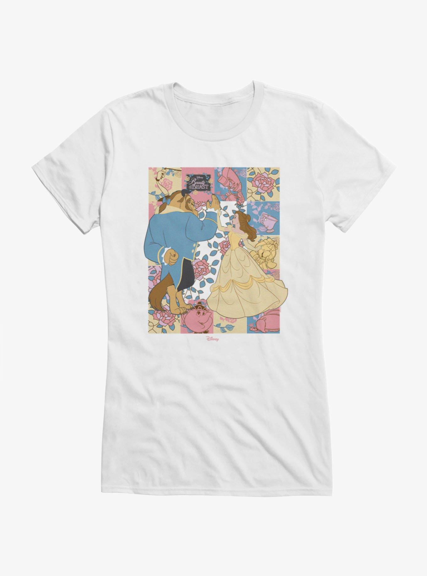 Disney Classics Beauty And The Beast Characters Mosaic Girls T-Shirt