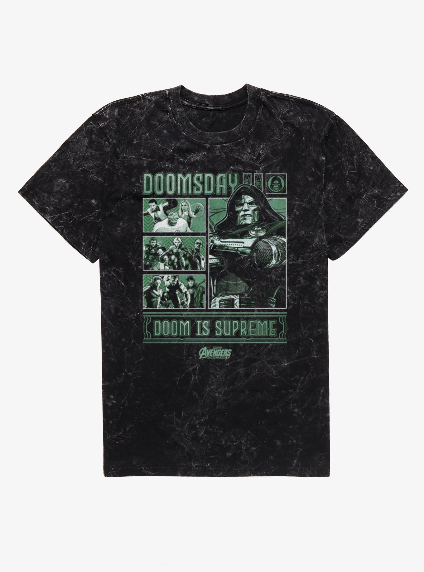 Marvel Avengers Doomsday Doom Is Supreme Team Up Mineral Wash T-Shirt
