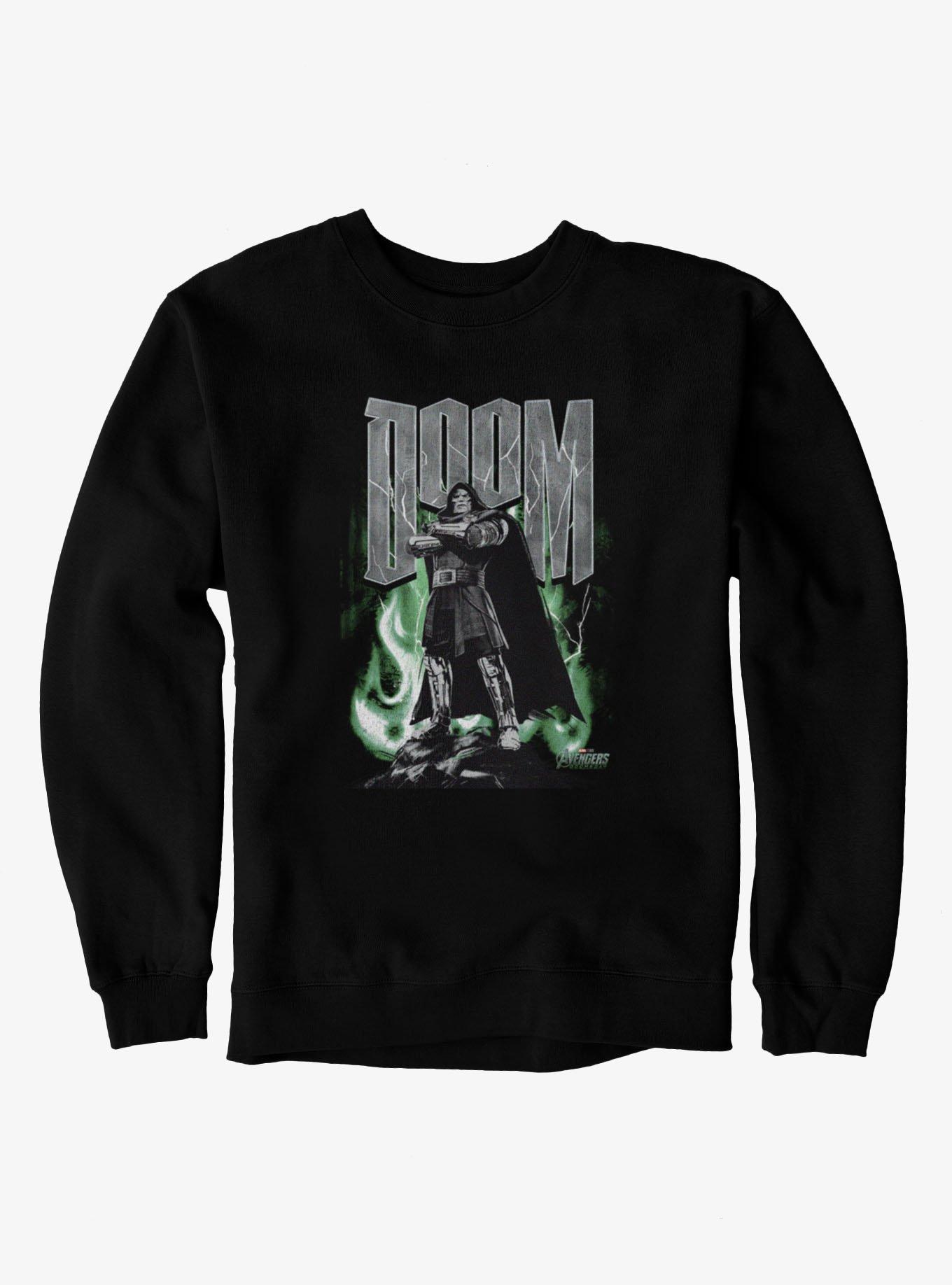 Marvel Avengers Doomsday Lightning And Flames Silhouette Sweatshirt