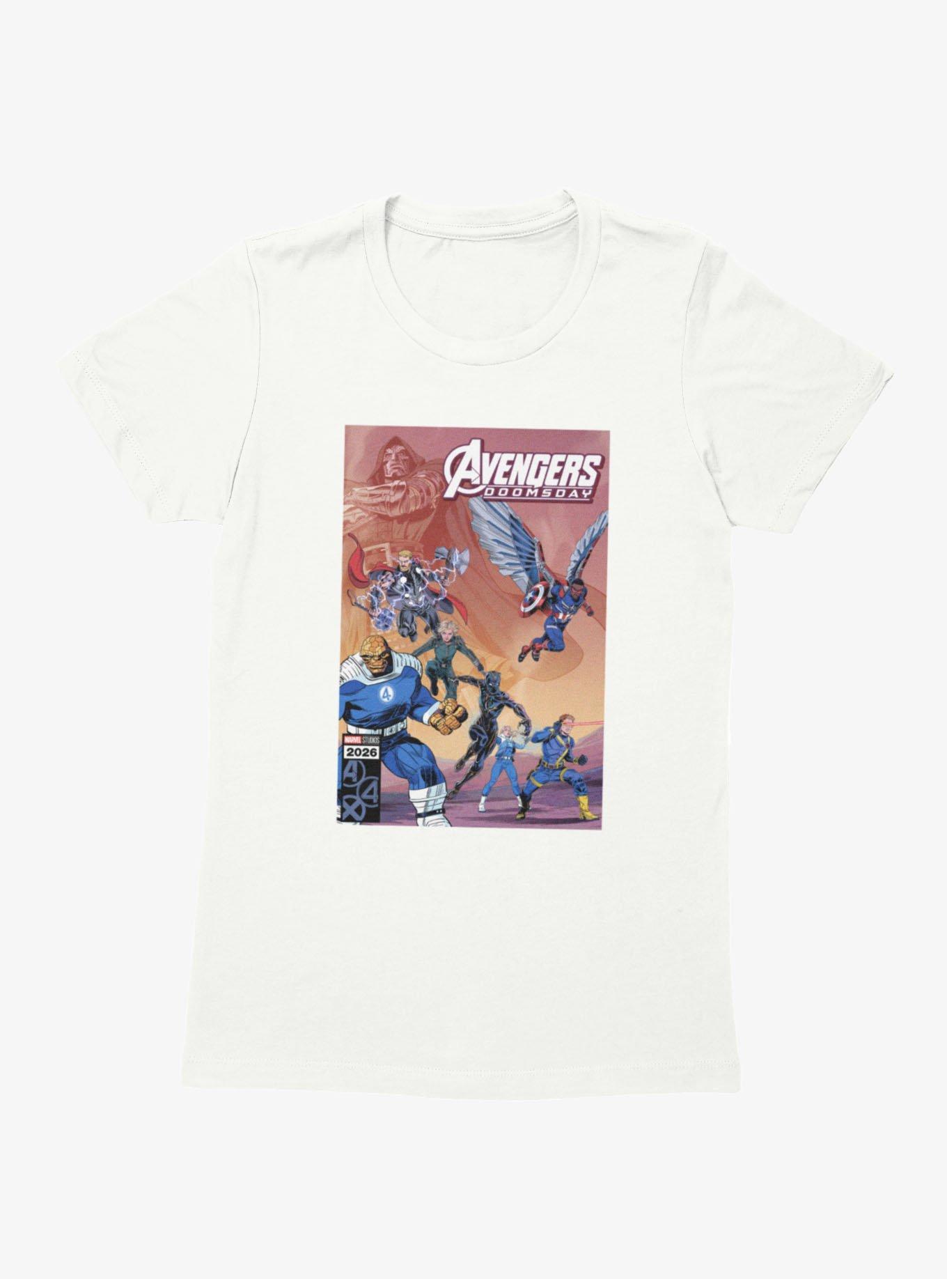 Marvel Avengers Doomsday Comic Cover Style Heroes Assemble Womens T-Shirt