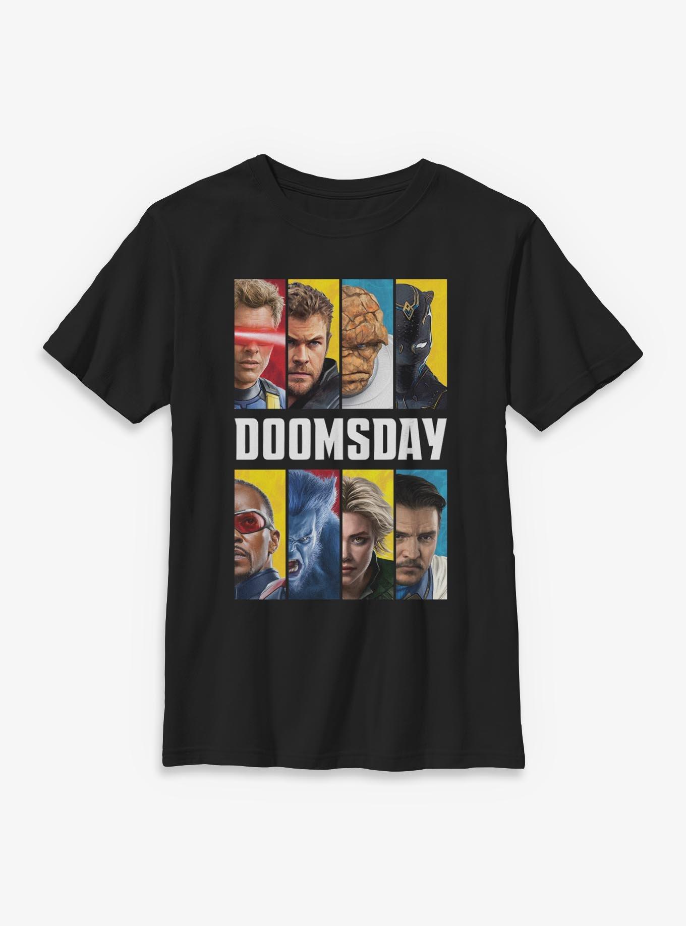 Marvel Avengers Doomsday Heroes Side Face Youth T-Shirt