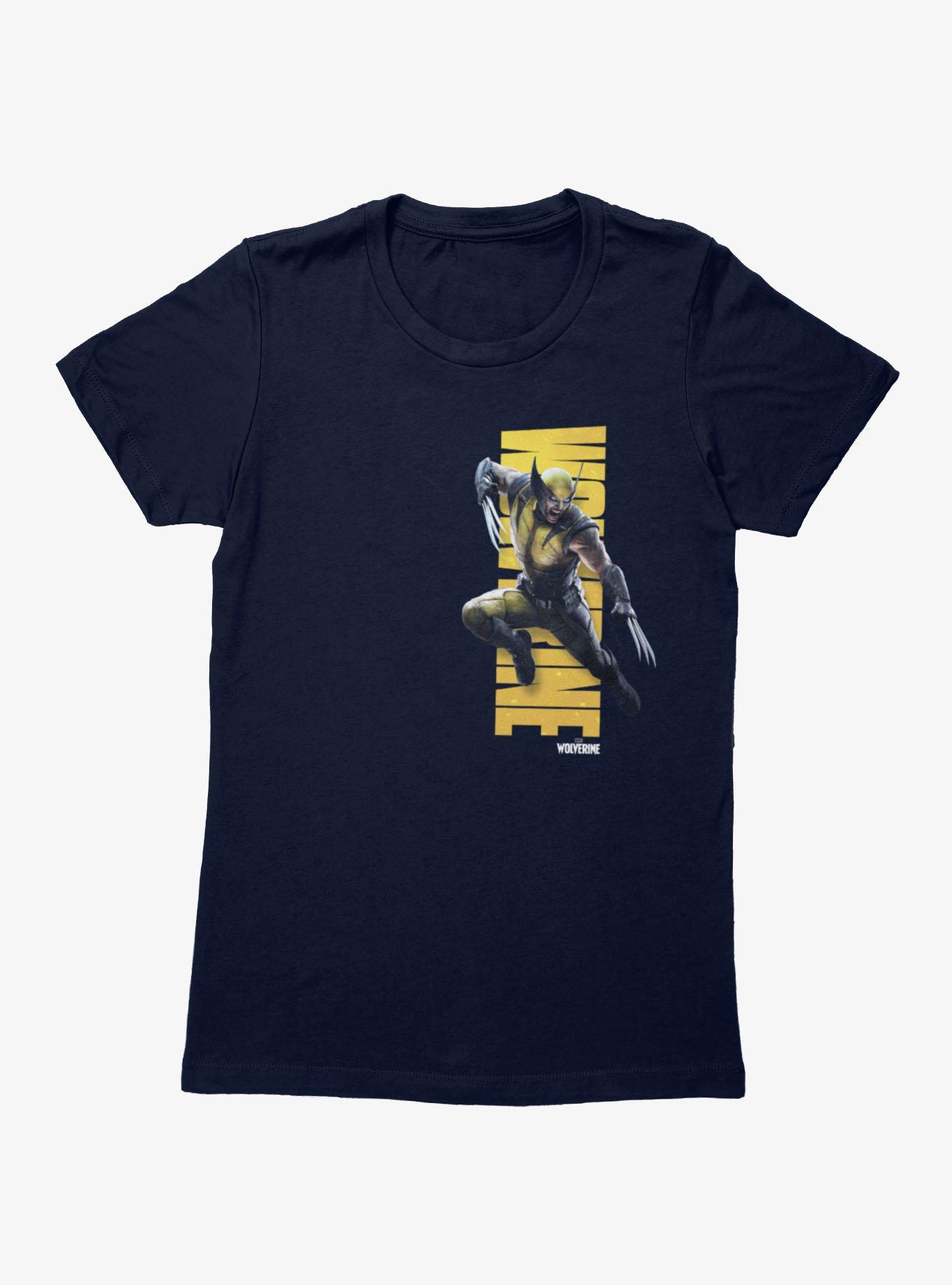 Marvel Wolverine Offset Leaping Pose Womens T-Shirt