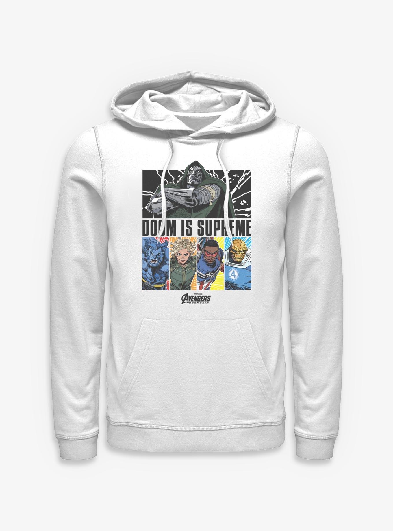 Marvel Avengers Doomsday Doom Vs Heros Panels Hoodie