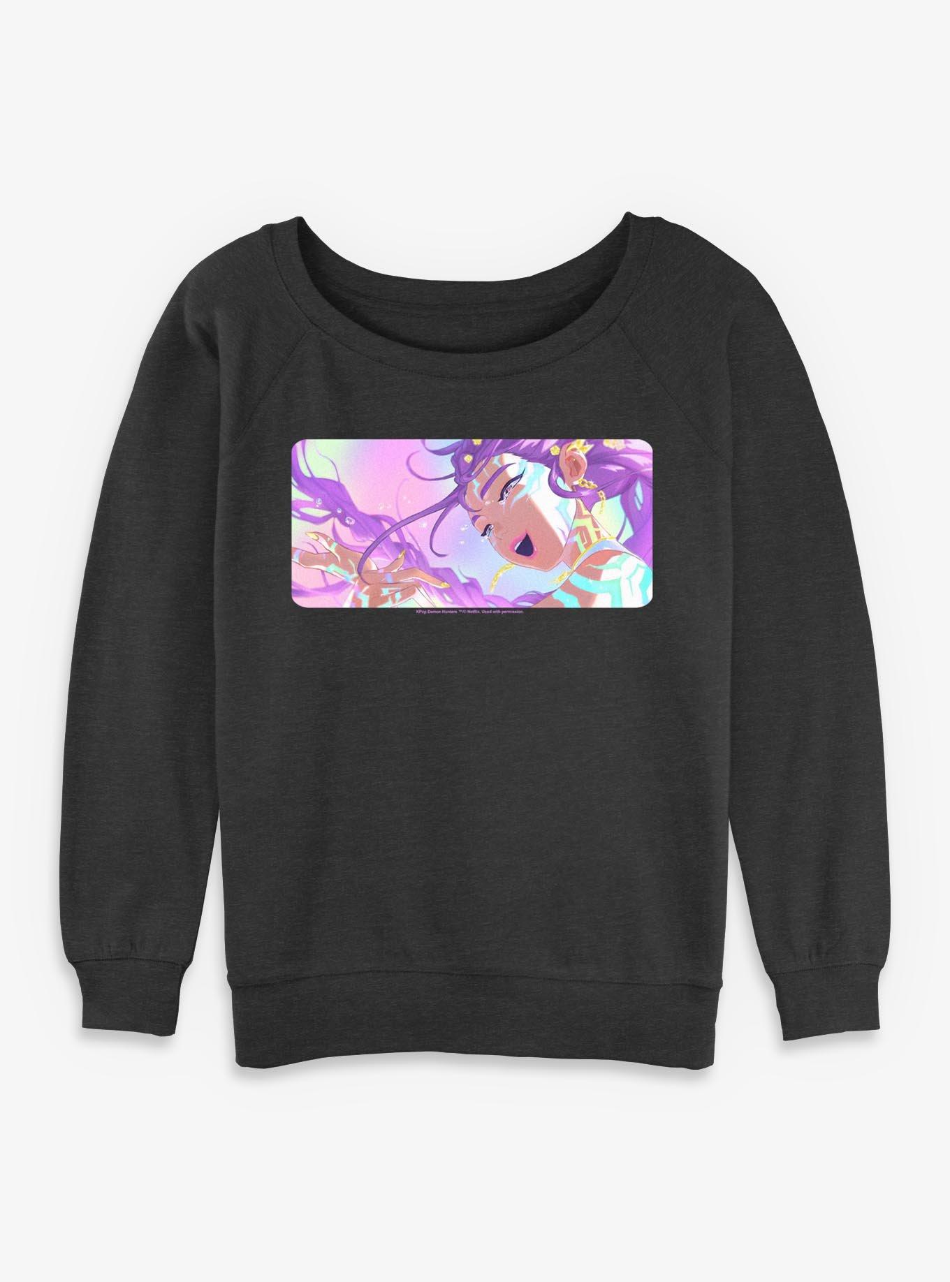 KPop Demon Hunters Rumi Singing Womens Slouchy Sweatshirt