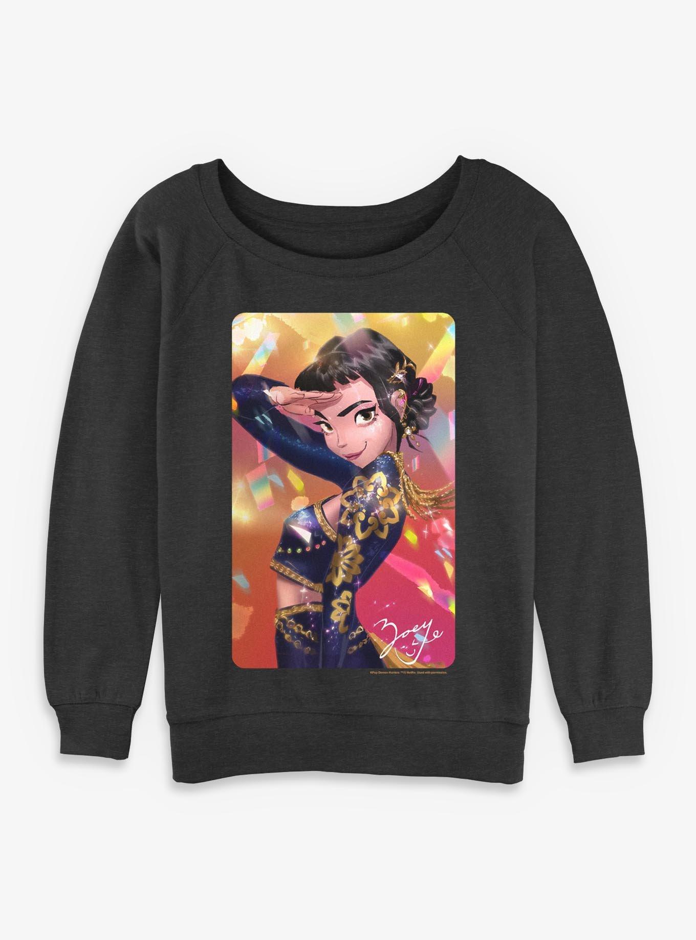 KPop Demon Hunters Zoey Photocard Womens Slouchy Sweatshirt