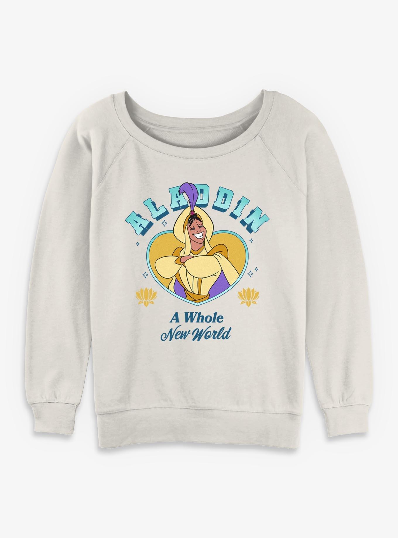 Disney Princesses Aladdin Collegiate Womens Slouchy Sweatshirt