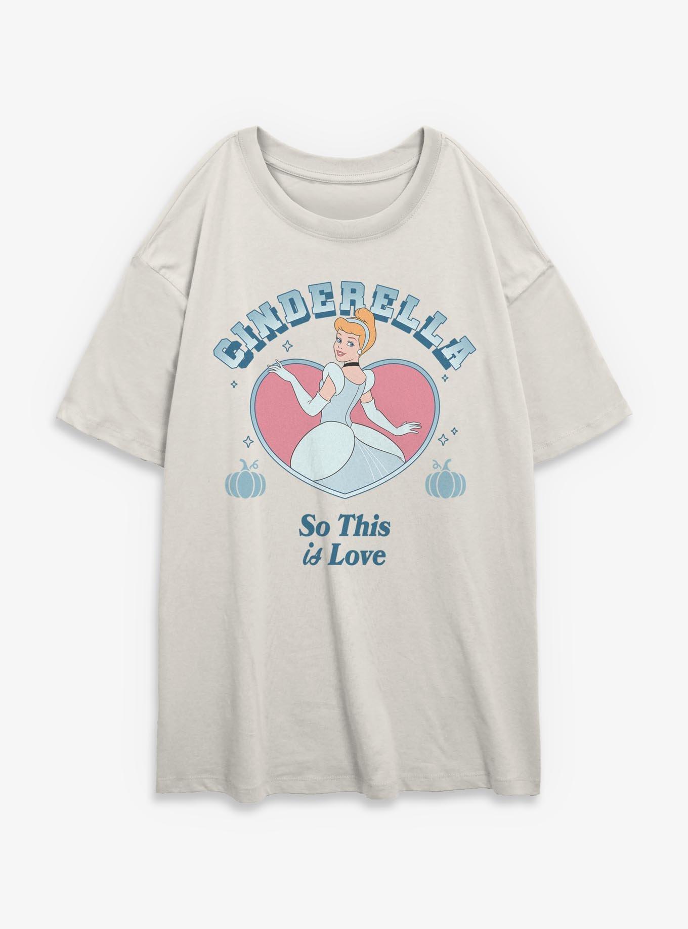 Disney Princesses Cinderella Collegiate Womens Oversized T-Shirt