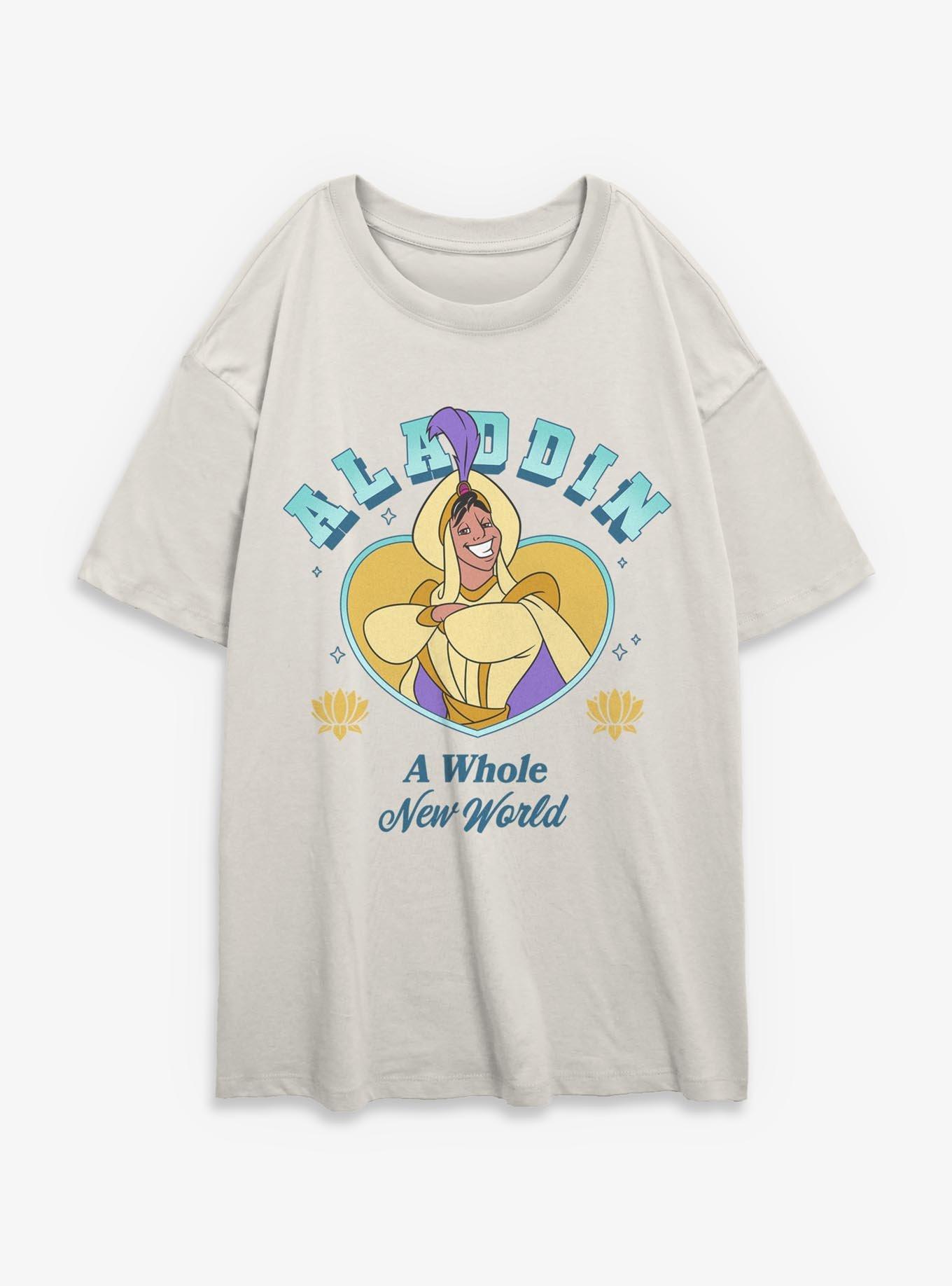 Disney Princesses Aladdin Collegiate Womens Oversized T-Shirt