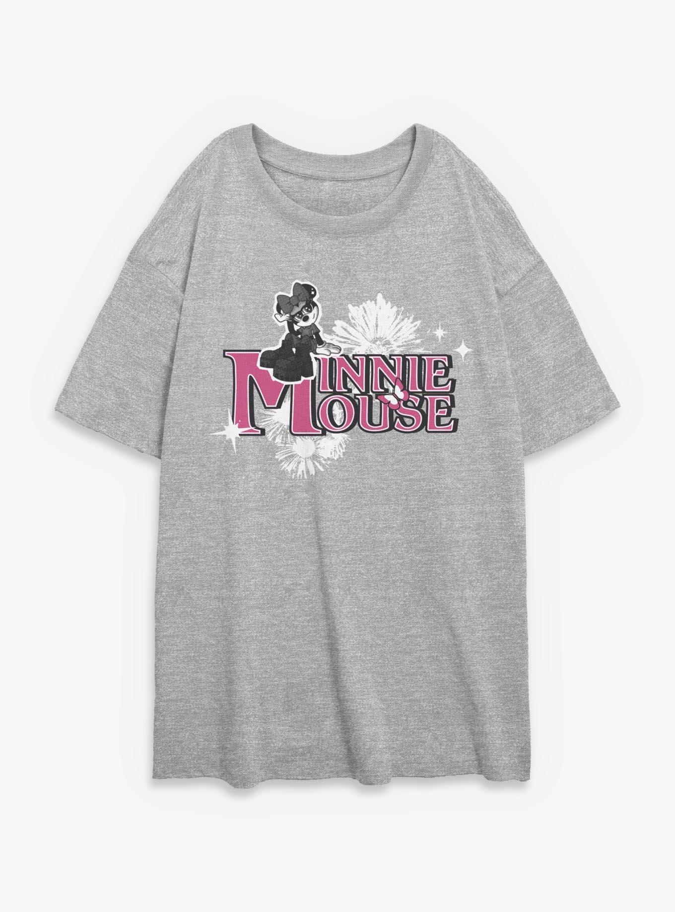 Disney Minnie Mouse Flowers Womens Oversized T-Shirt