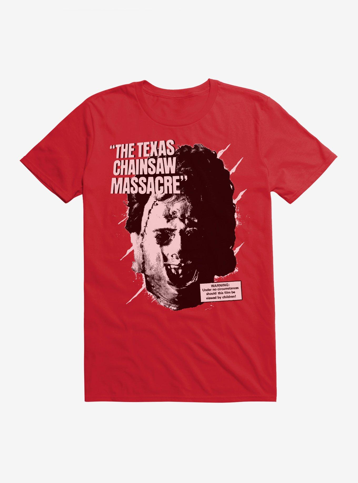 NULL The Texas Chainsaw Massacre Warning Label Leatherface T-Shirt