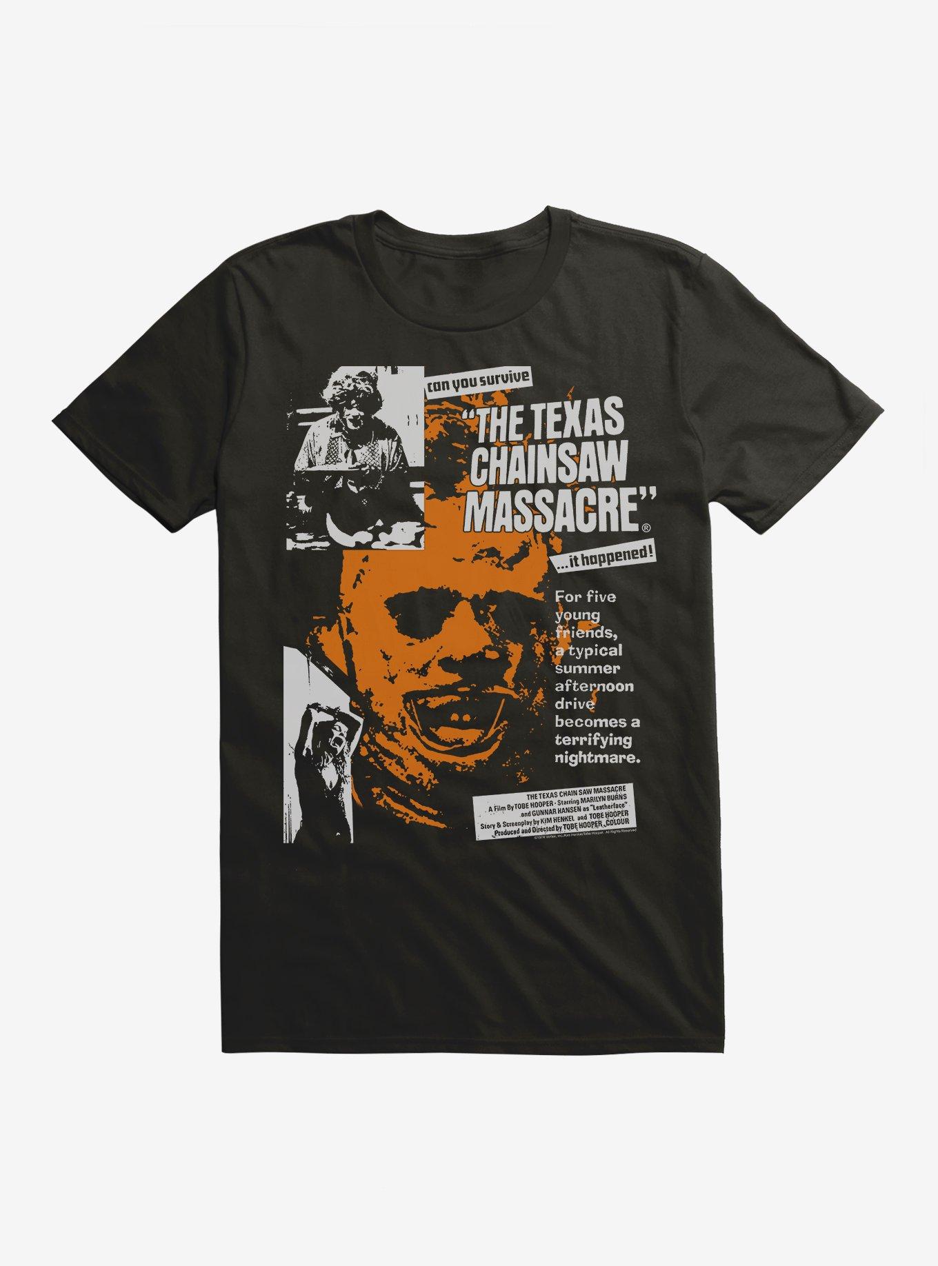 NULL The Texas Chainsaw Massacre Headline Collage Can You Survive T-Shirt