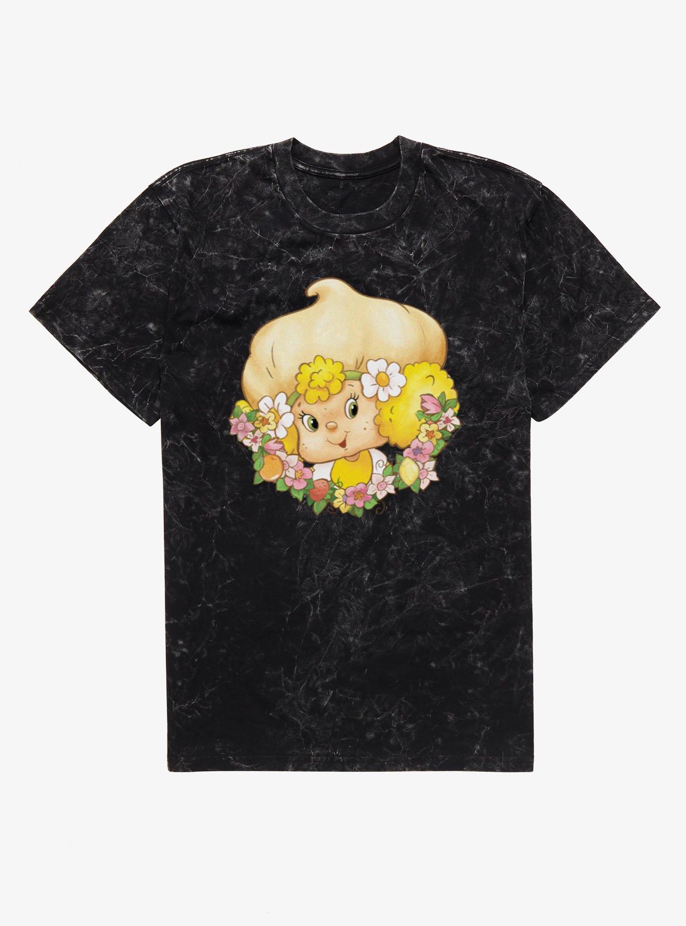 Strawberry Shortcake Lemon Meringue Flower Wreath Mineral Wash T-Shirt