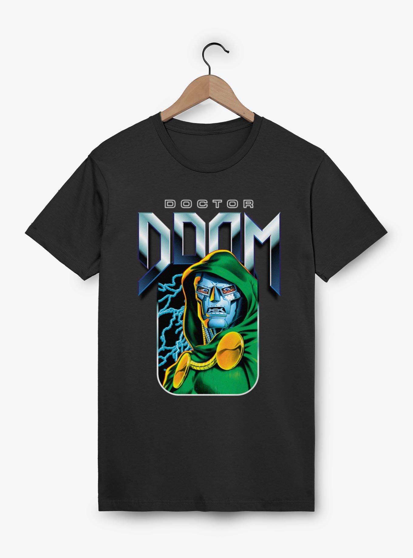Marvel Comics Retro Dr. Doom Chrome Lightning Portrait T-Shirt