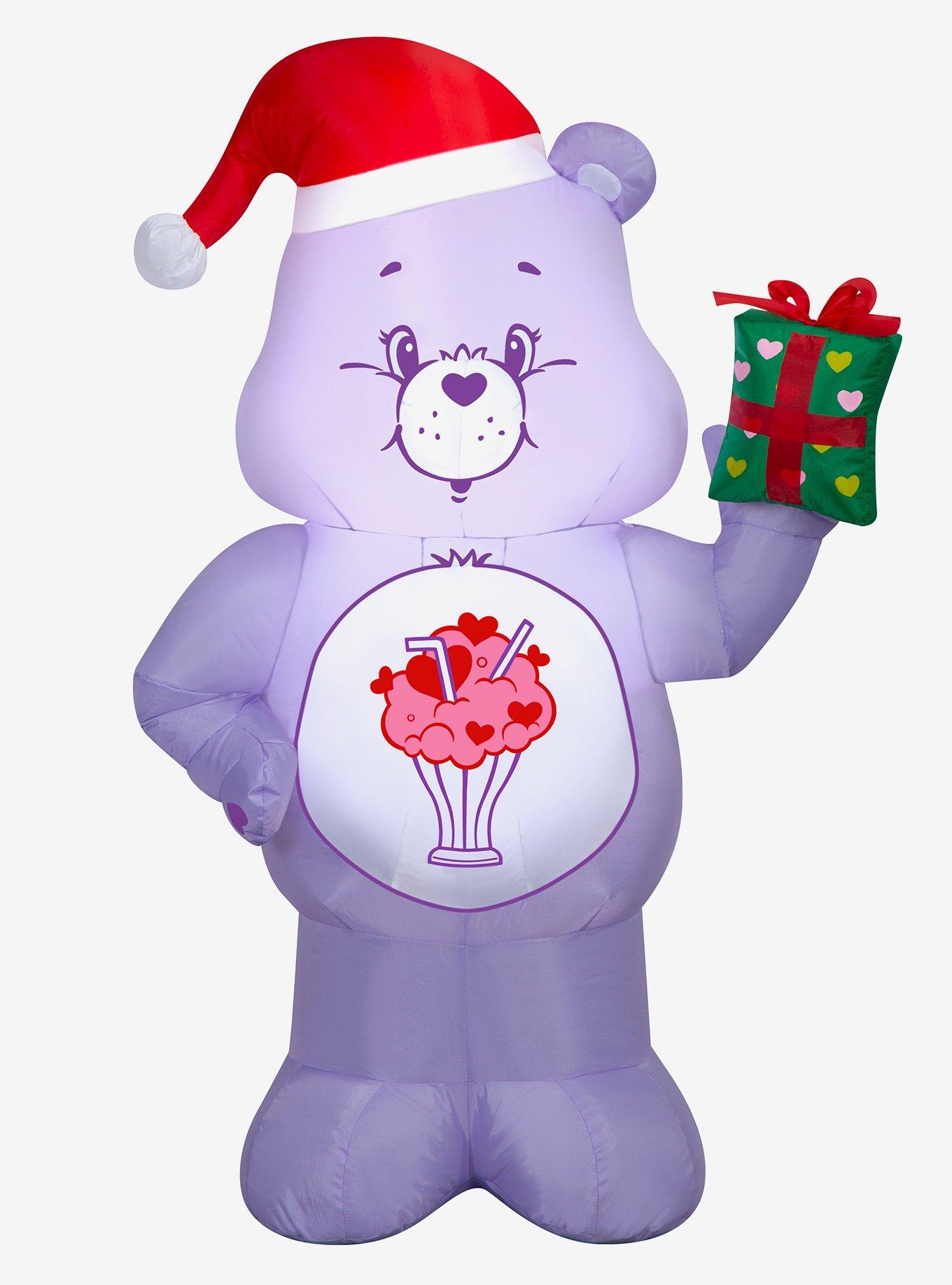 Care Bears Share in Santa Hat with Present Airblown
