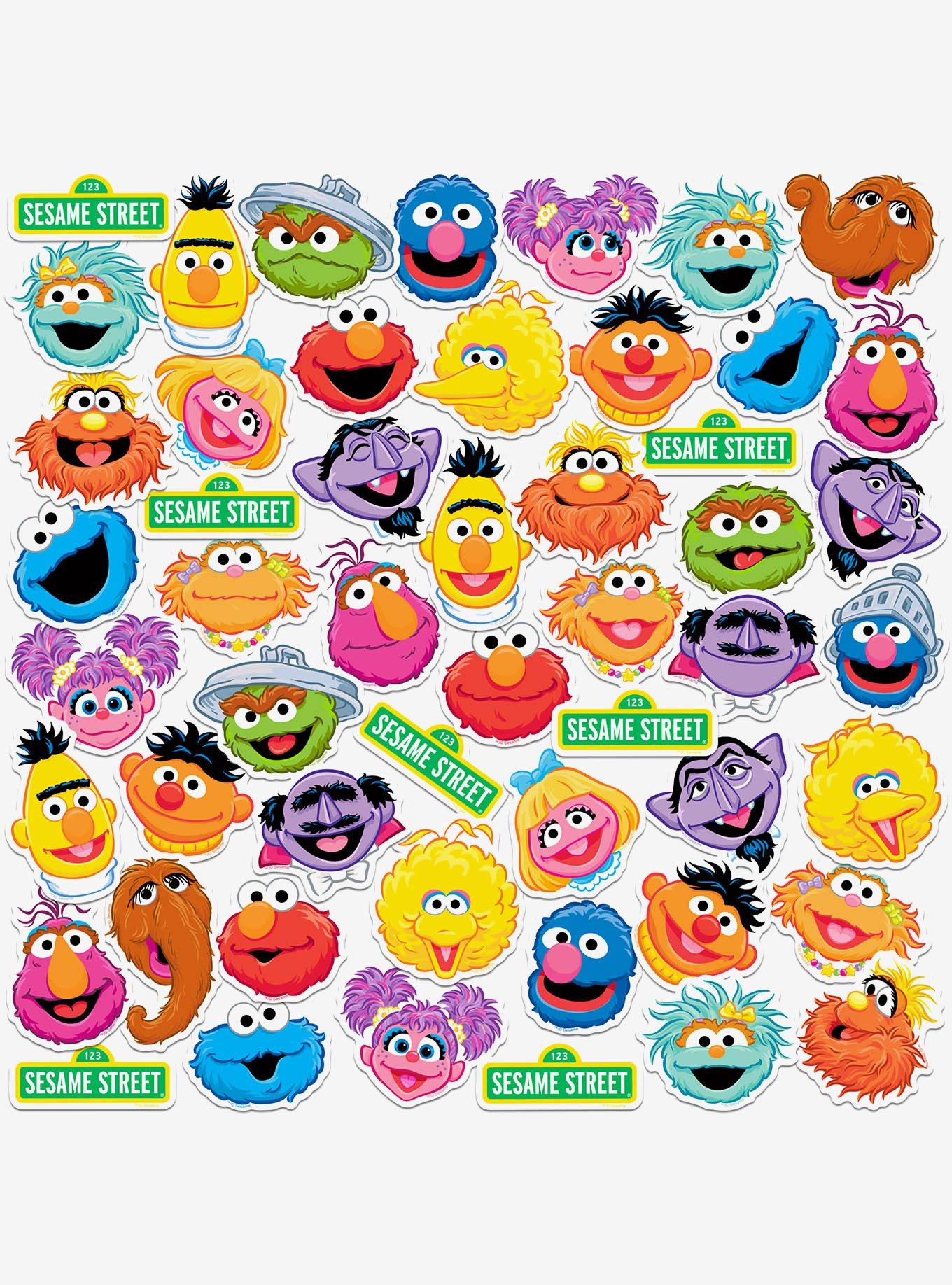 Sesame Street Variety Character Faces Miscellaneous 50ct Sticker Pack
