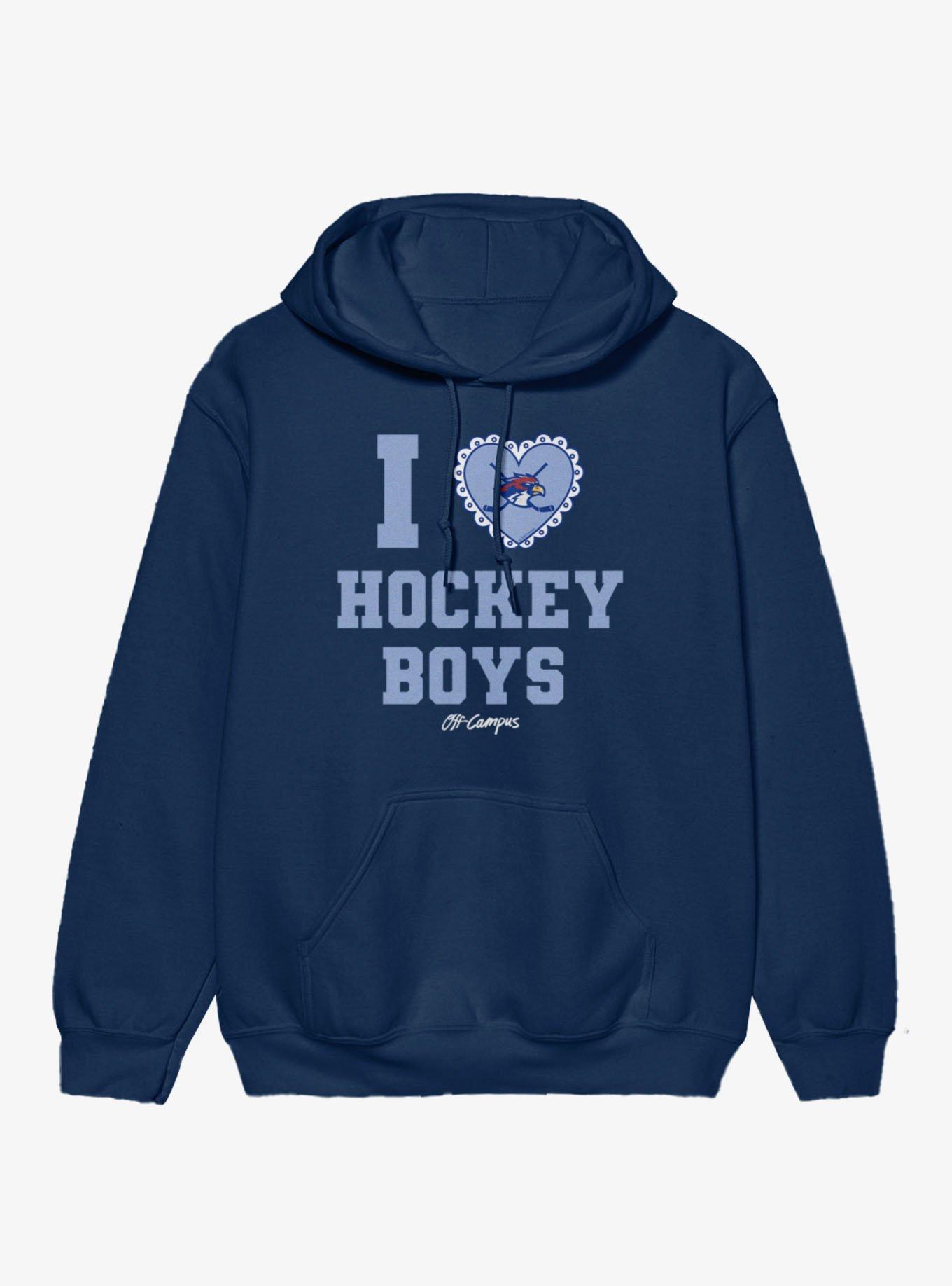 Off Campus I Love Hockey Boys Logo Hoodie