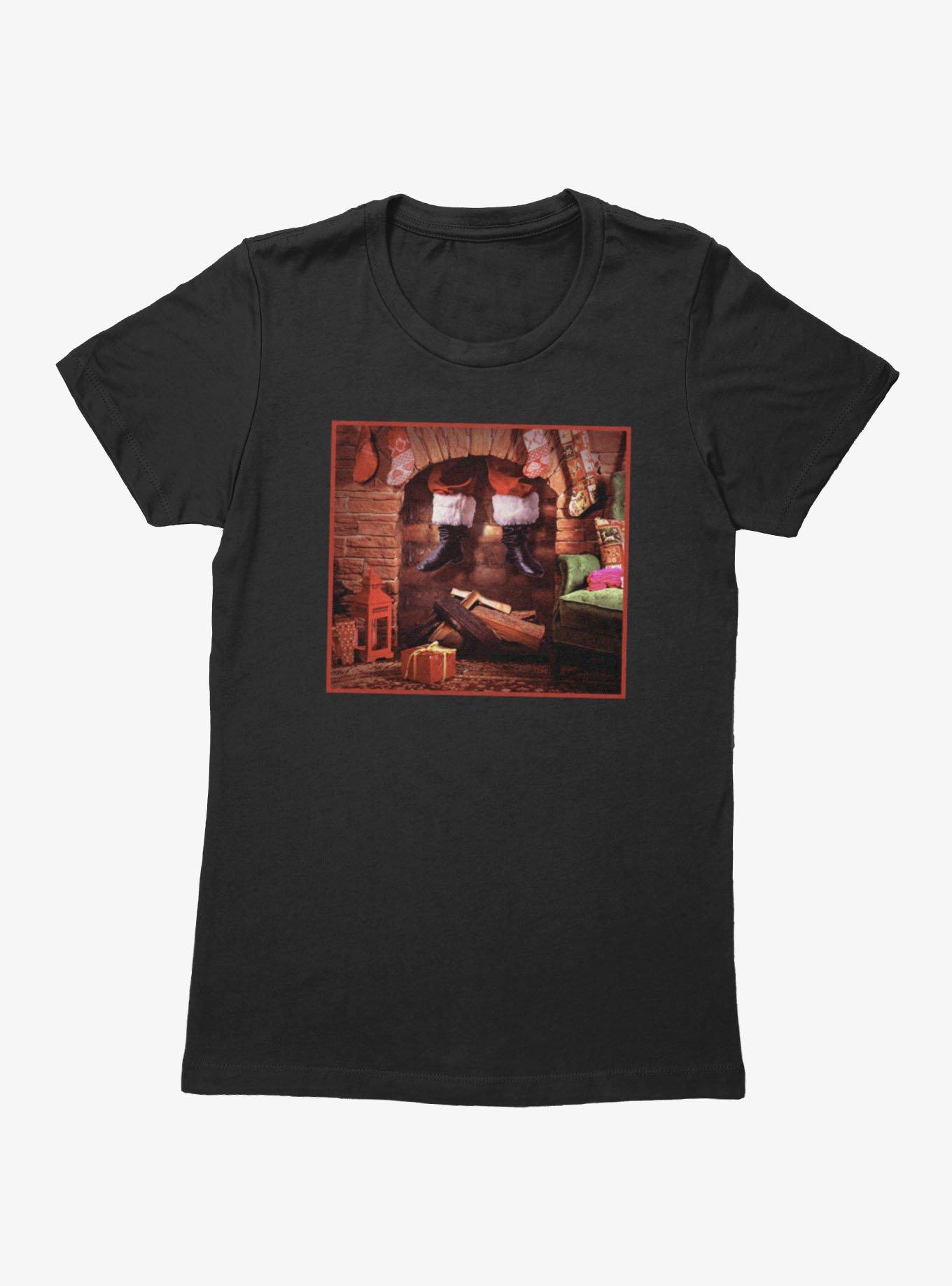 Santa Claus Fireplace Scene Womens T-Shirt | BoxLunch