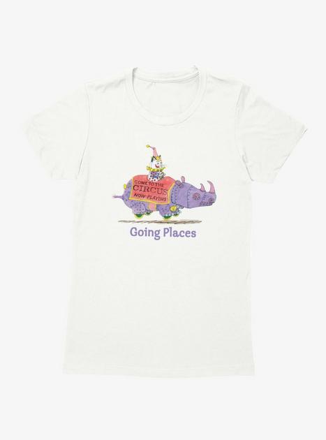 Richard Scarry Going Places Metal Rhino Circus Womens T-Shirt - WHITE ...