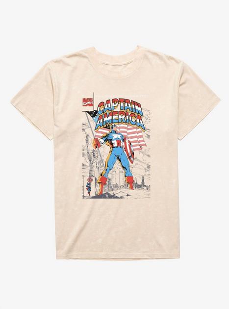 Marvel Captain America 50th Anniversary Issue Mineral Wash T-Shirt ...