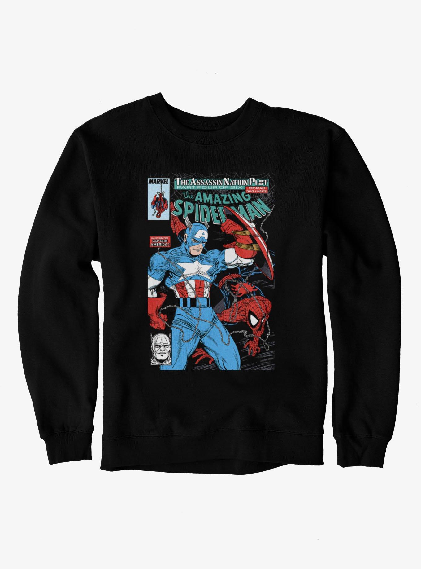 Marvel Spider-Man & Captain America Comic Cover Sweatshirt | BoxLunch