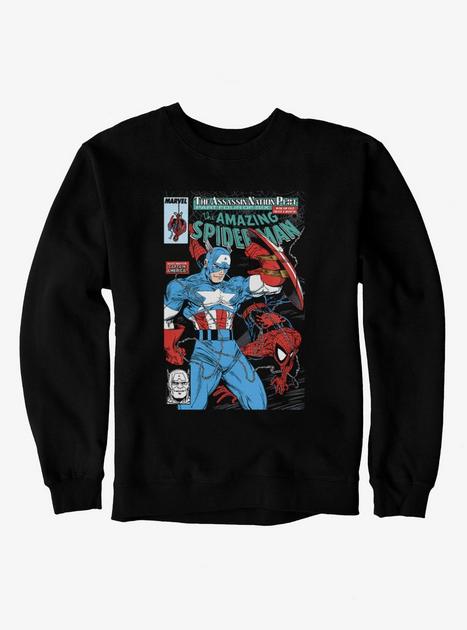 Marvel Spider-Man & Captain America Comic Cover Sweatshirt | BoxLunch