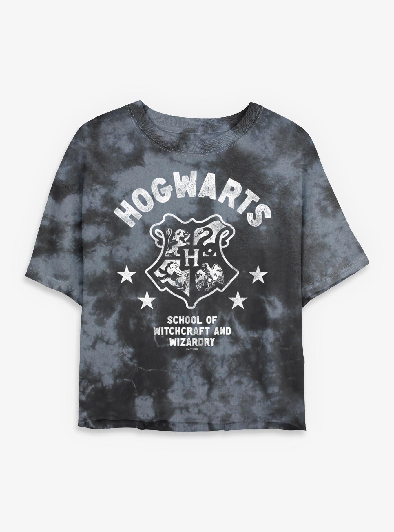 Harry Potter School Of Wizards Girls Tie-Dye Crop T-Shirt