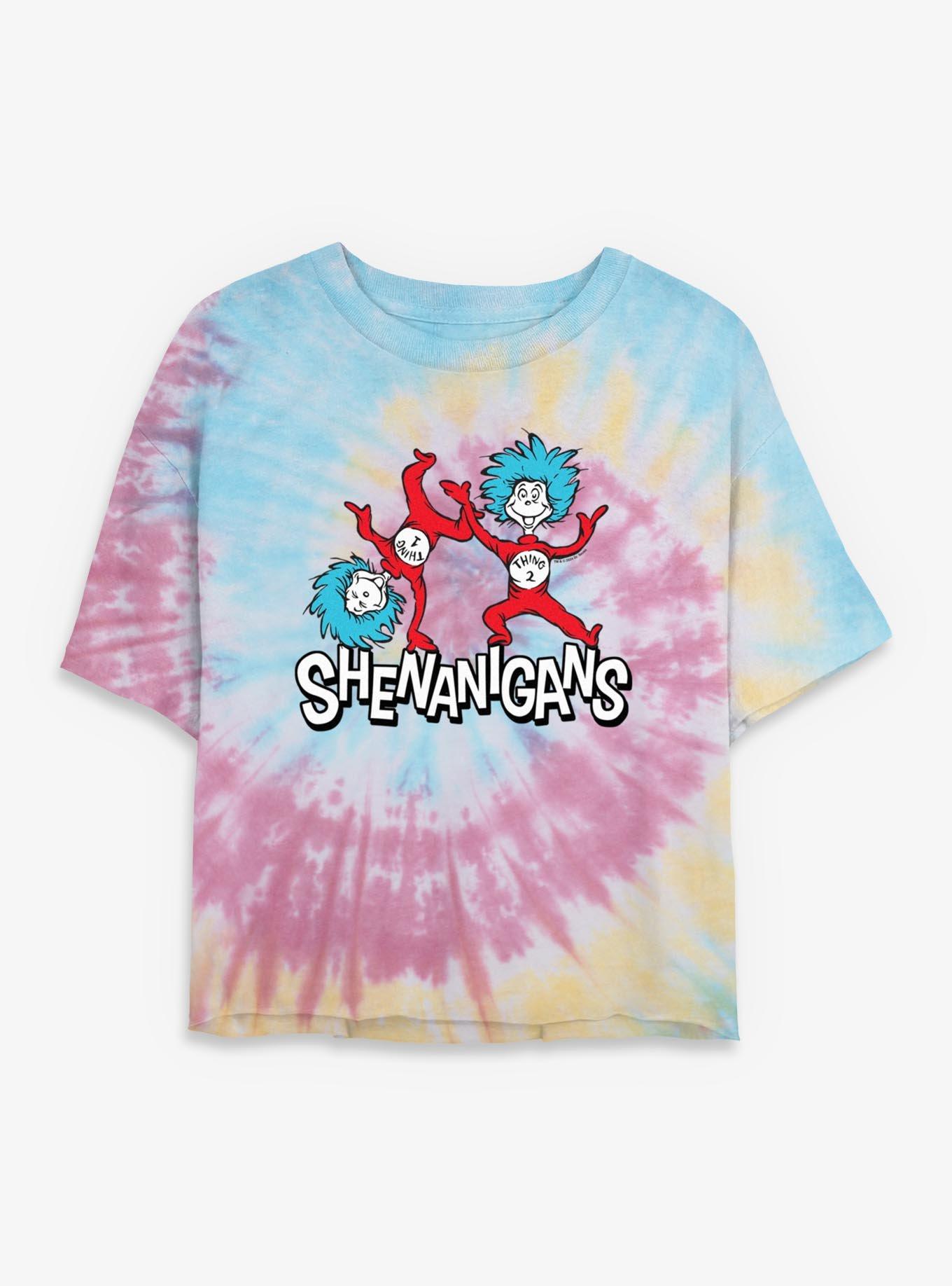 Dr. Seuss Things Shenanigans Girls Tie-Dye Crop T-Shirt