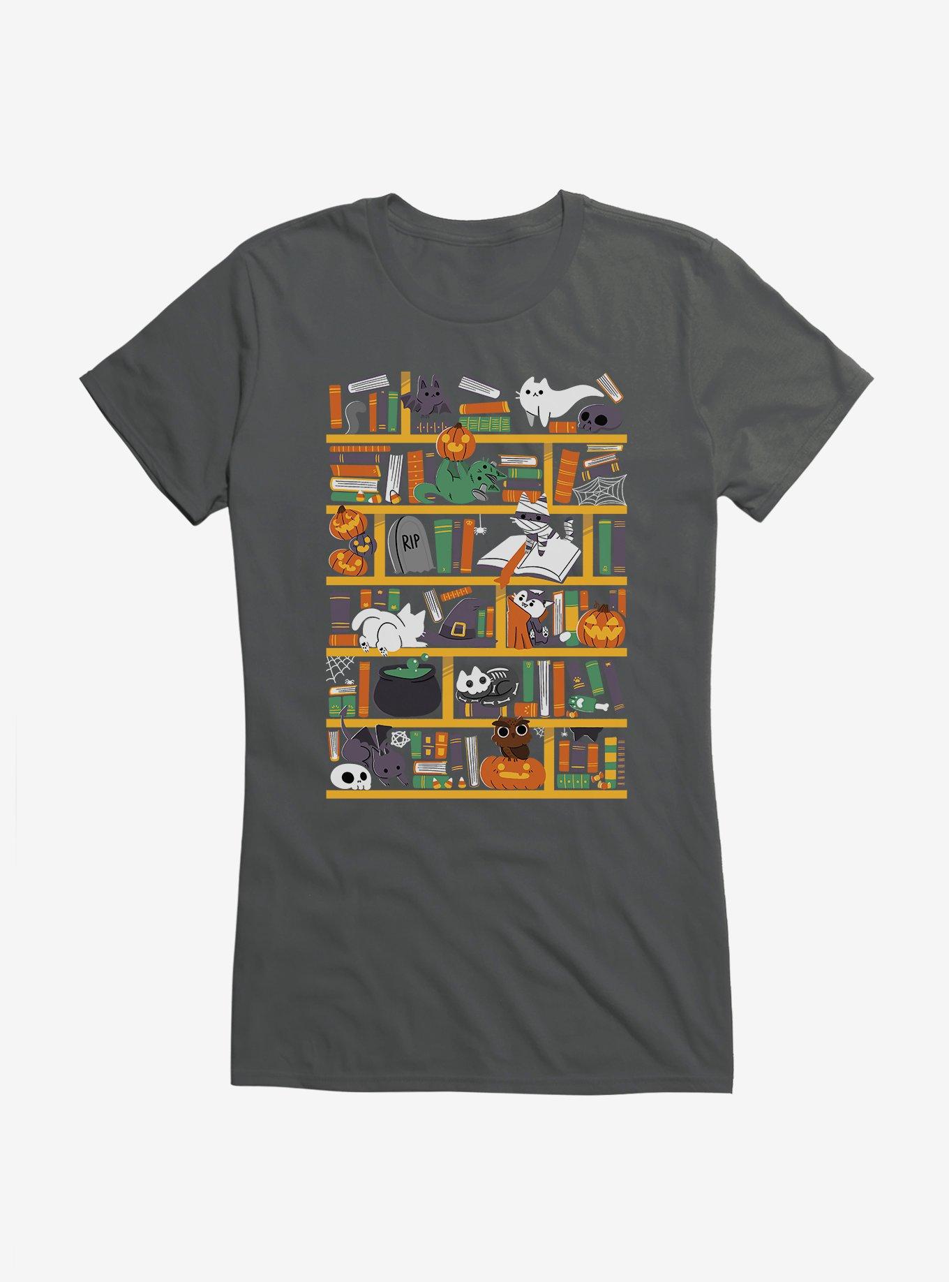 Halloween Cat Library Girls T-Shirt