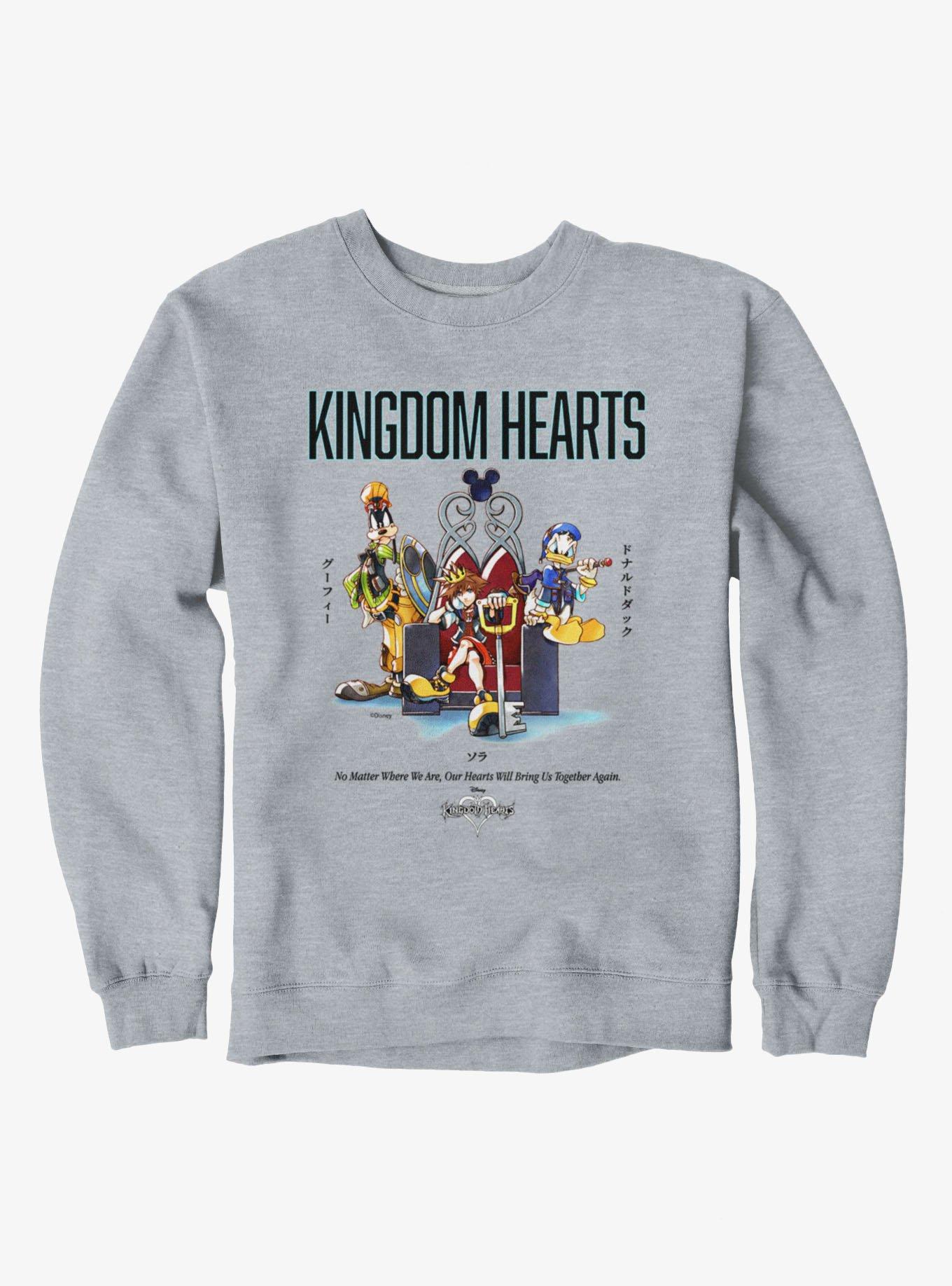 Disney Kingdom Hearts Sora Goofy Donald No Matter Where We Are Us Together Again Sweatshirt, , hi-res view 1